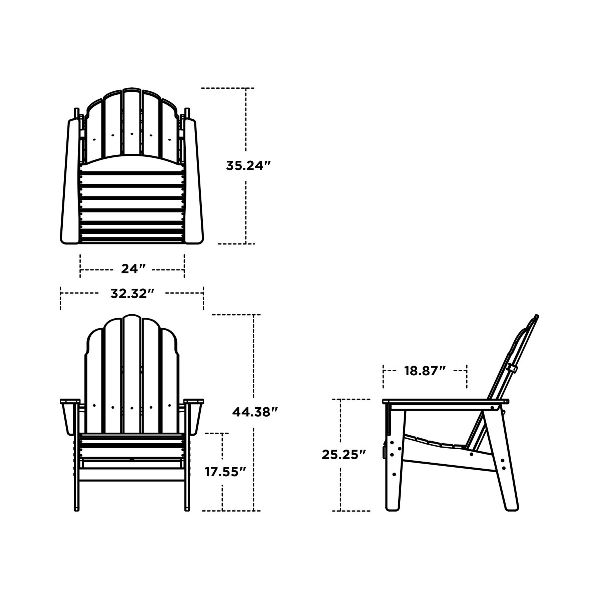 POLYWOOD Vineyard Grand Upright Adirondack Chair