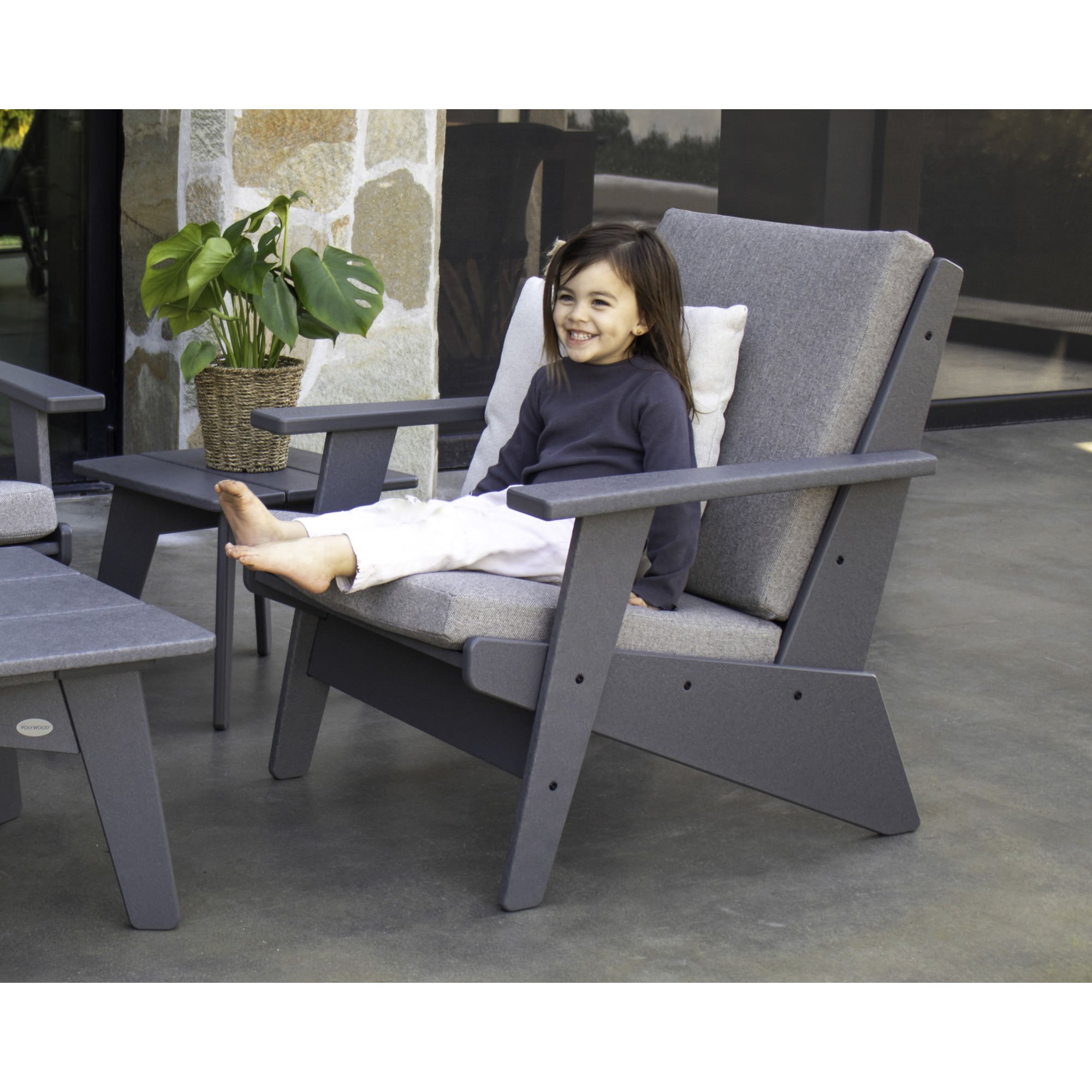 POLYWOOD® Riviera Modern Lounge Chair - Lifestyle View 1