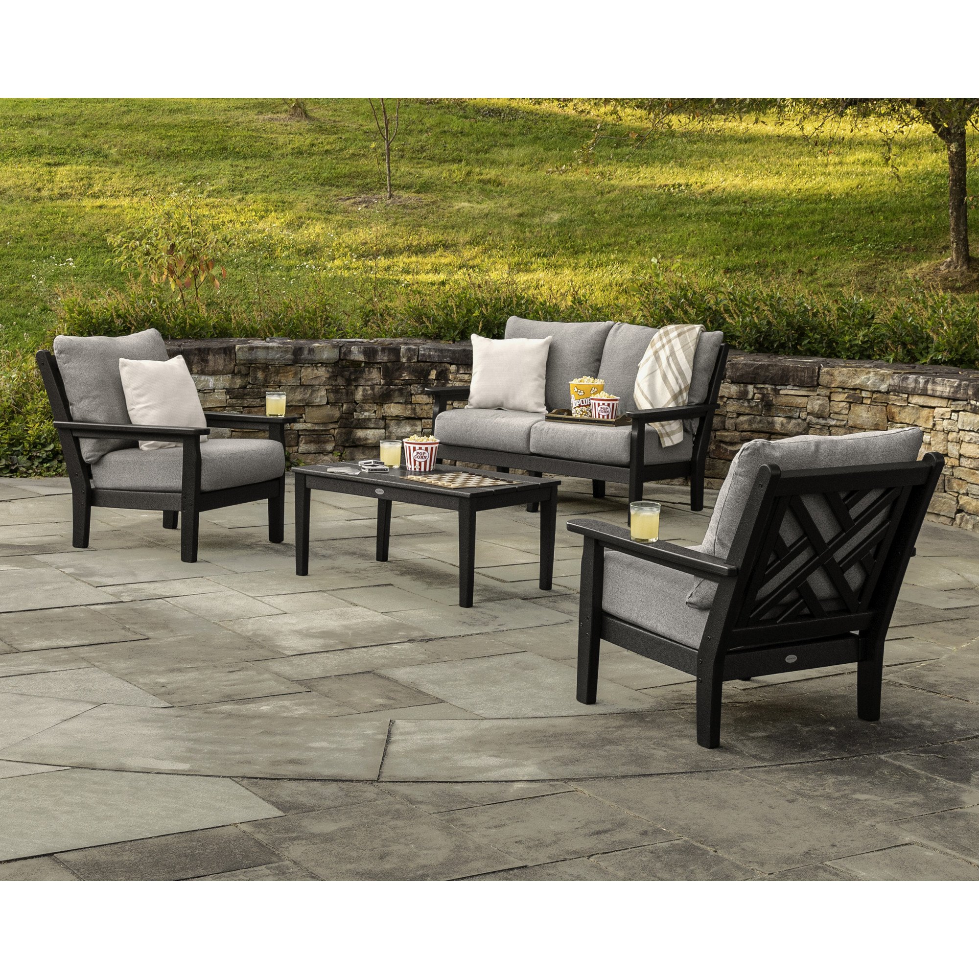 POLYWOOD® Chippendale Deep Seating Loveseat - Lifestyle View 1
