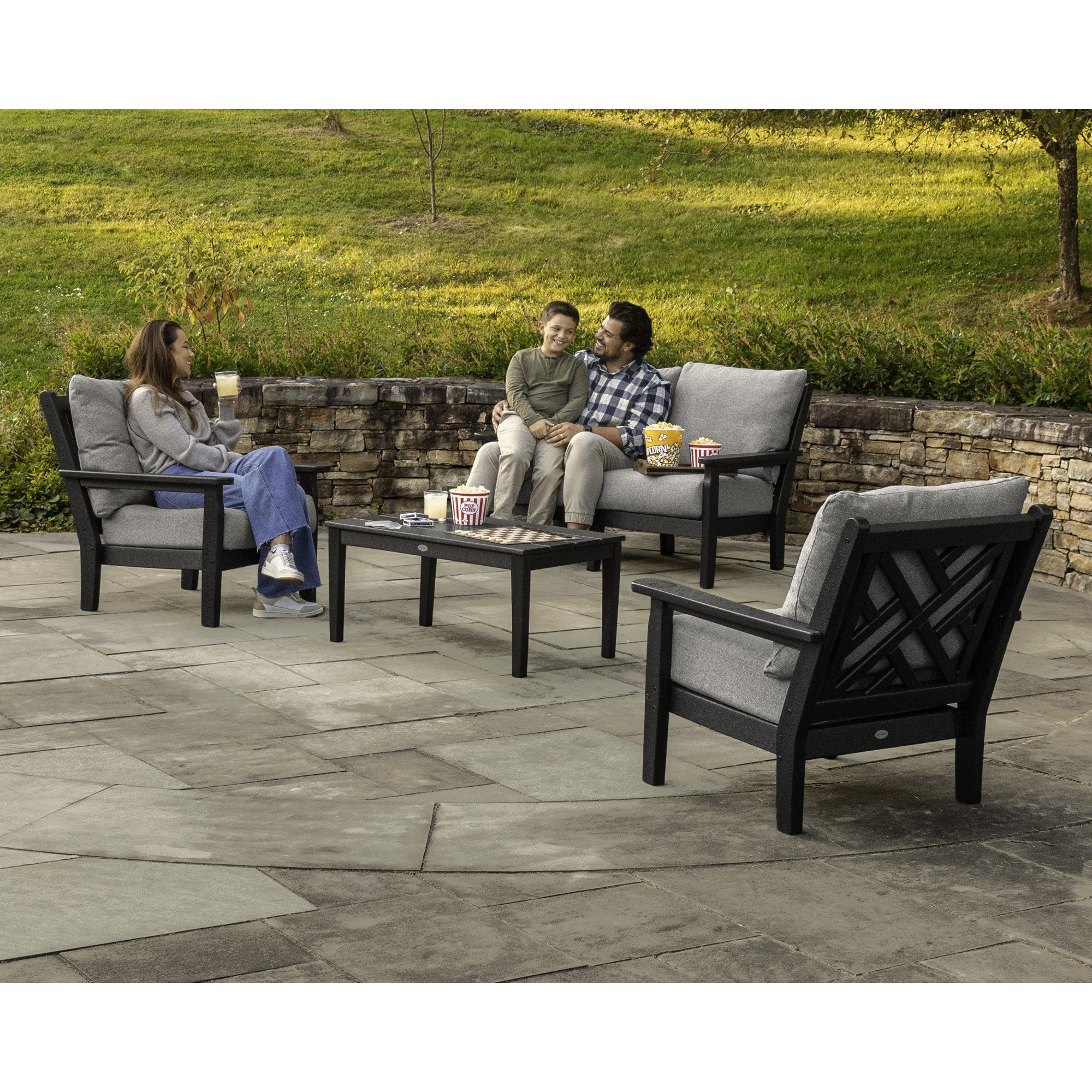 POLYWOOD® Chippendale Deep Seating Loveseat - Lifestyle View 2