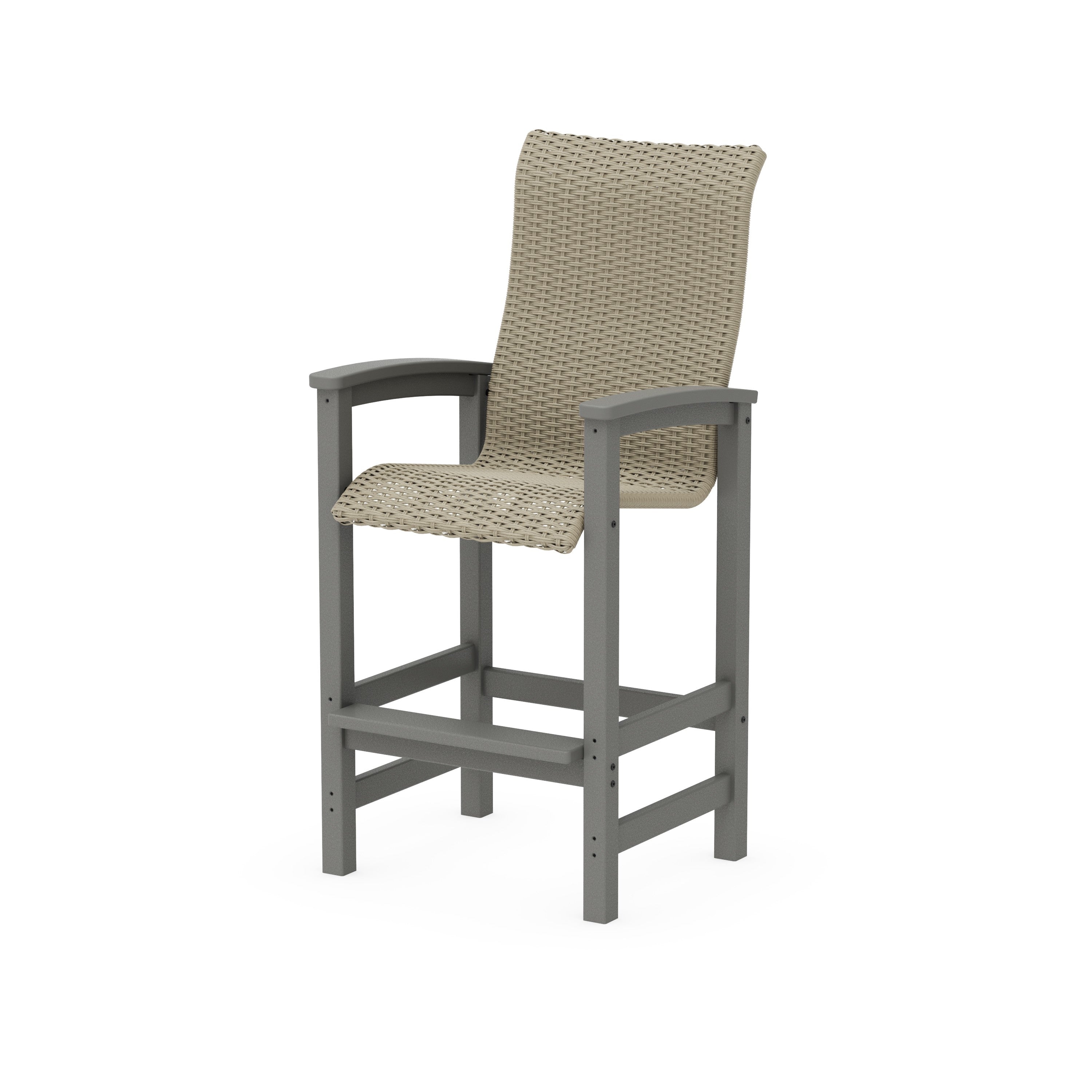 POLYWOOD® Coastal Woven High-Back Bar Chair