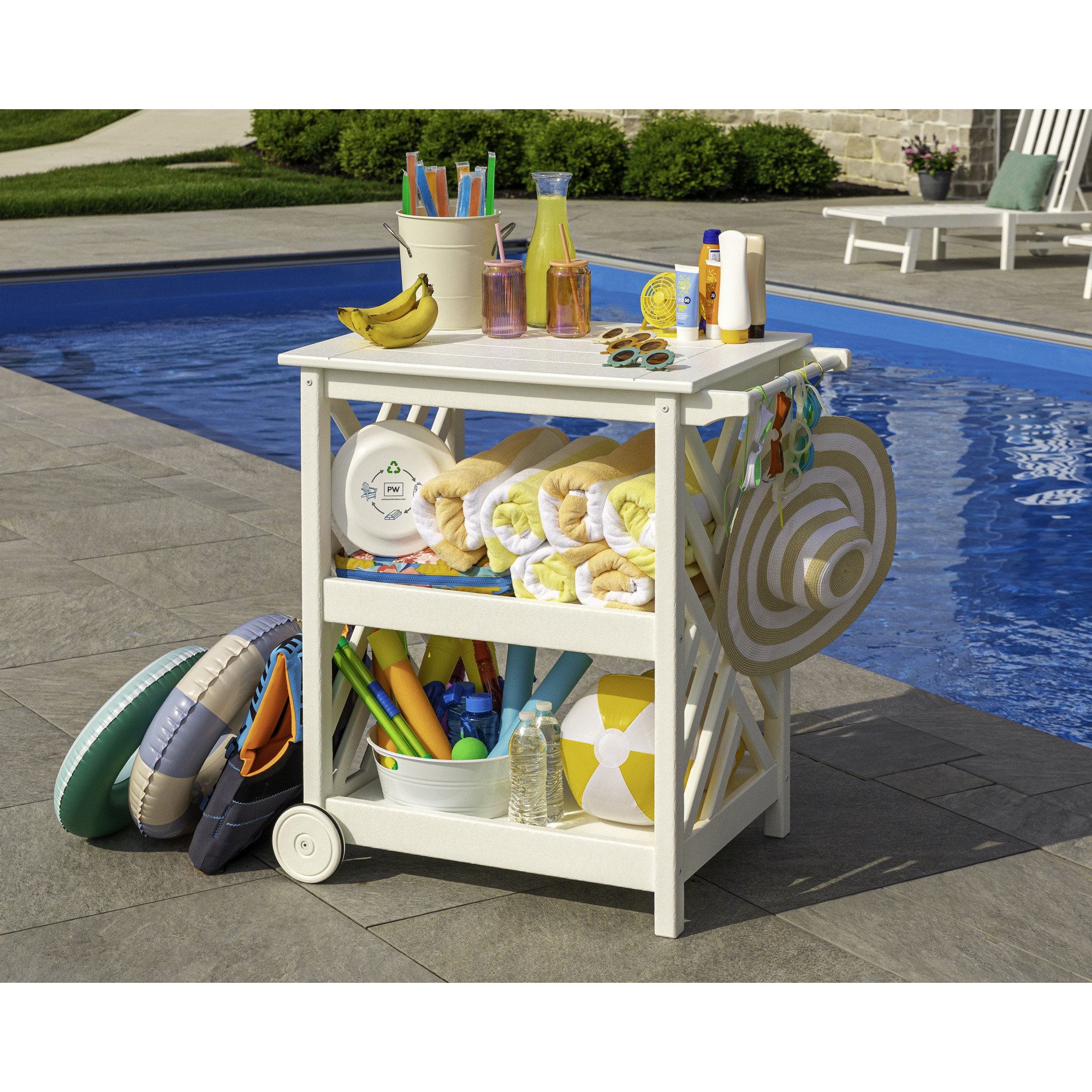 POLYWOOD® Chippendale Bar Cart - Lifestyle View 1