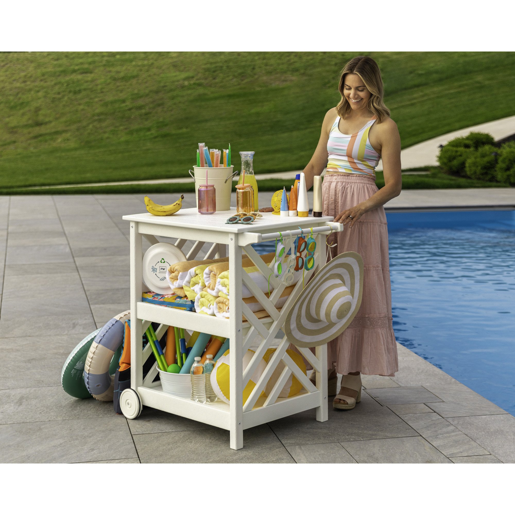 POLYWOOD® Chippendale Bar Cart - Lifestyle View 7