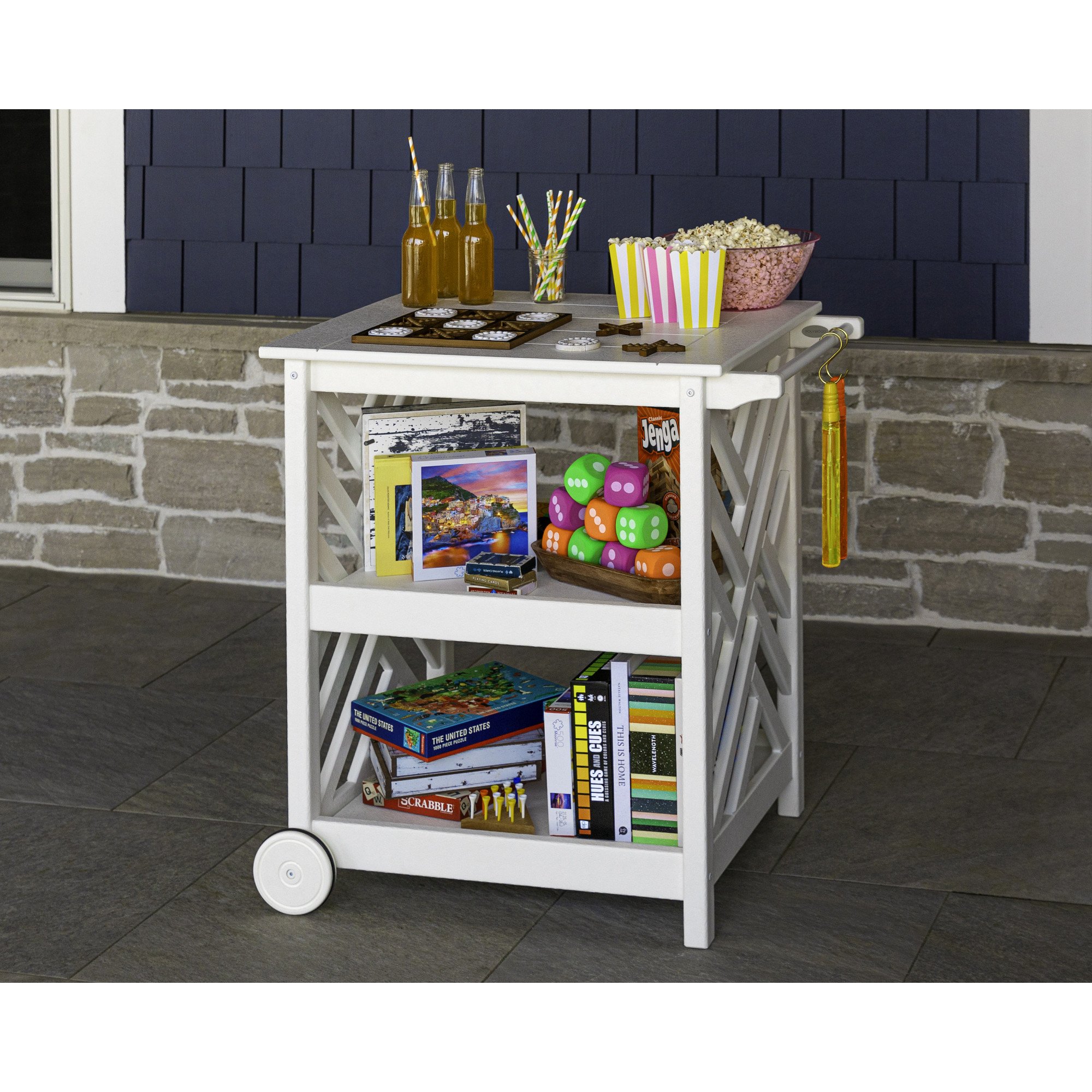 POLYWOOD® Chippendale Bar Cart - Lifestyle View 8