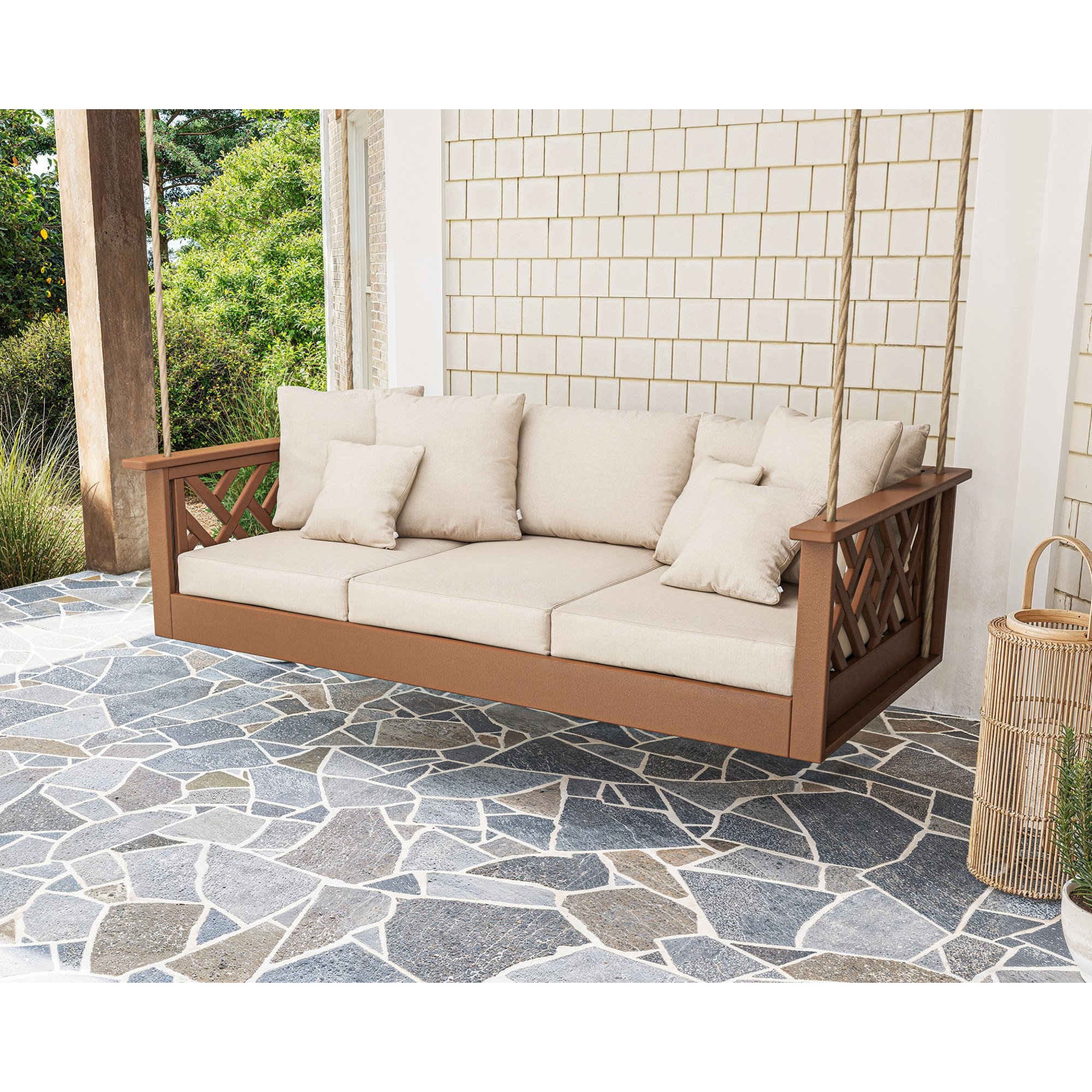 POLYWOOD® Chippendale Daybed Swing - Lifestyle View 1