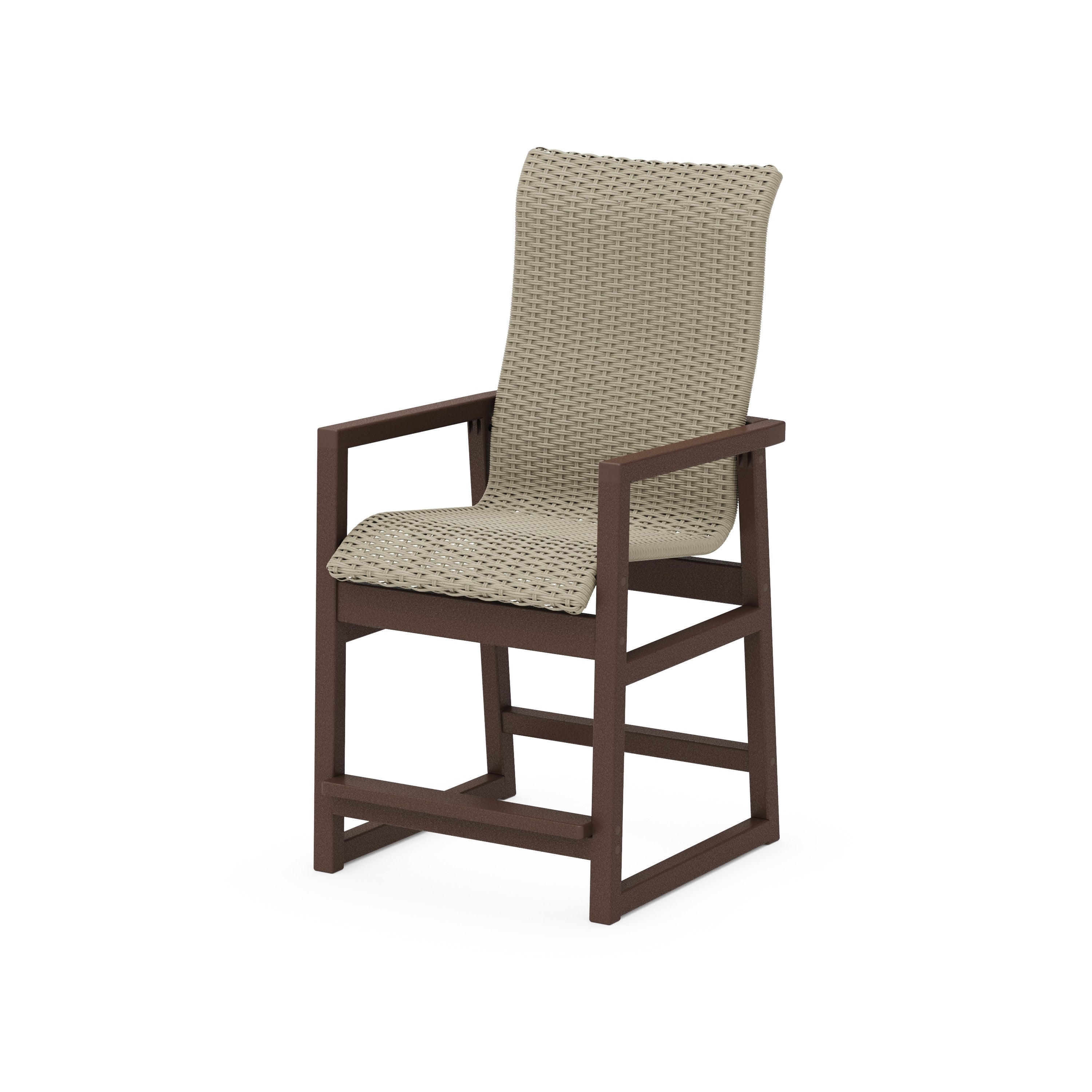 POLYWOOD® EDGE Woven High-Back Counter Arm Chair