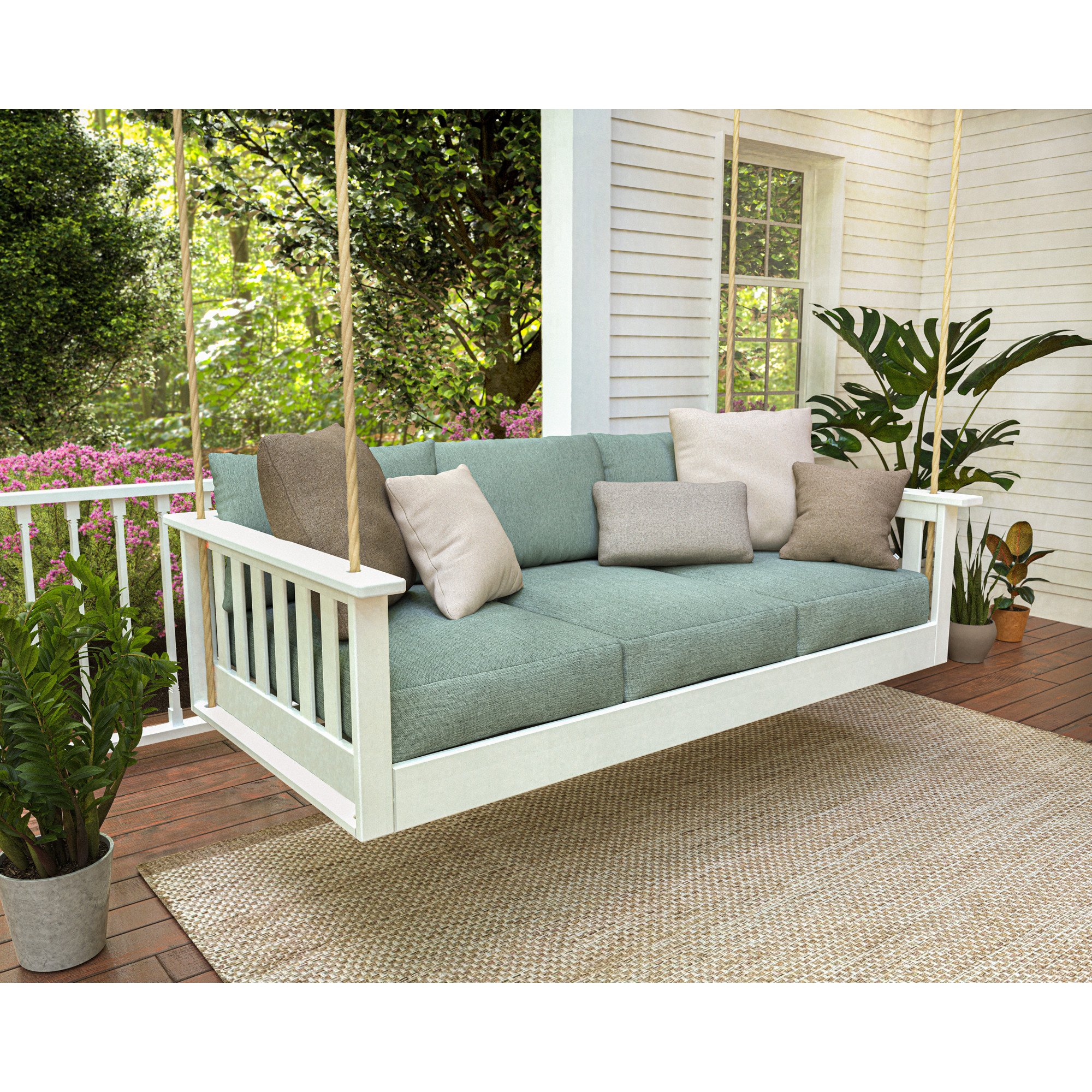 POLYWOOD® Vineyard Daybed Swing - Lifestyle View 1