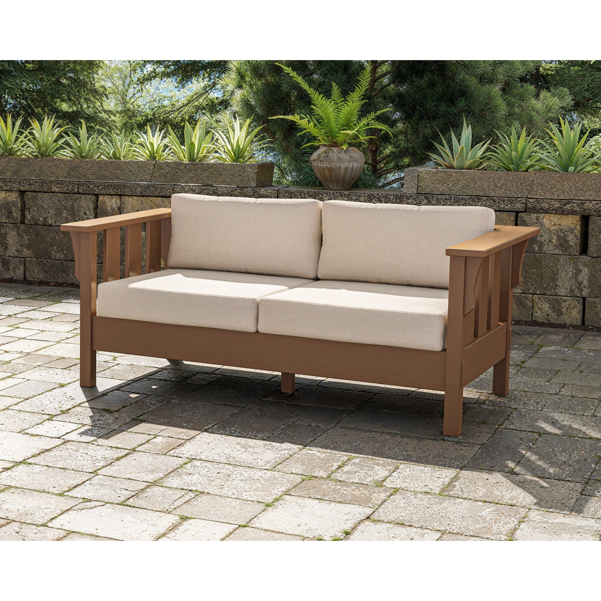 Martha Stewart by POLYWOOD Acadia Deep Seating Loveseat - Lifestyle View 1