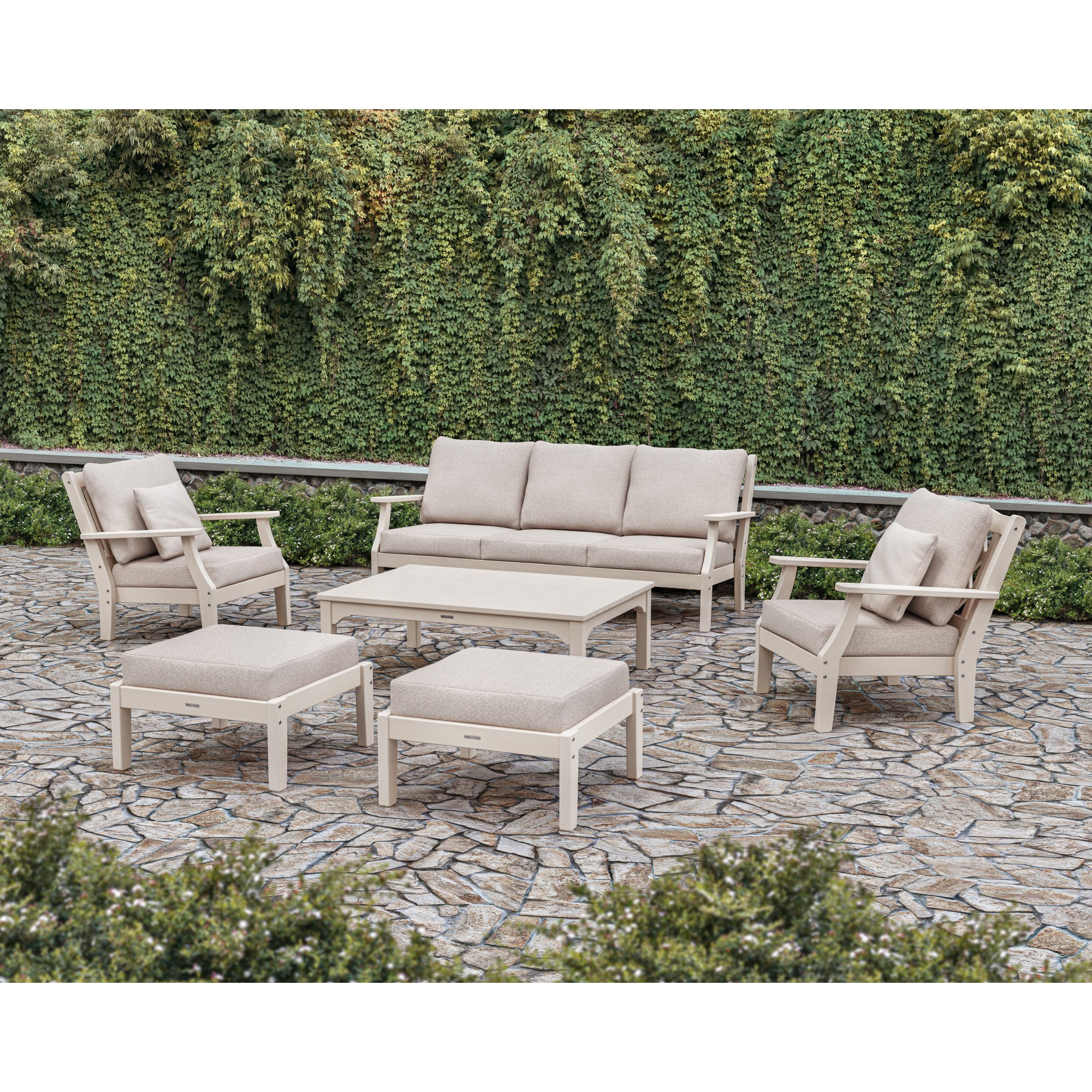 Martha Stewart by POLYWOOD Chinoiserie 6-Piece Lounge Sofa Set - Lifestyle View 1