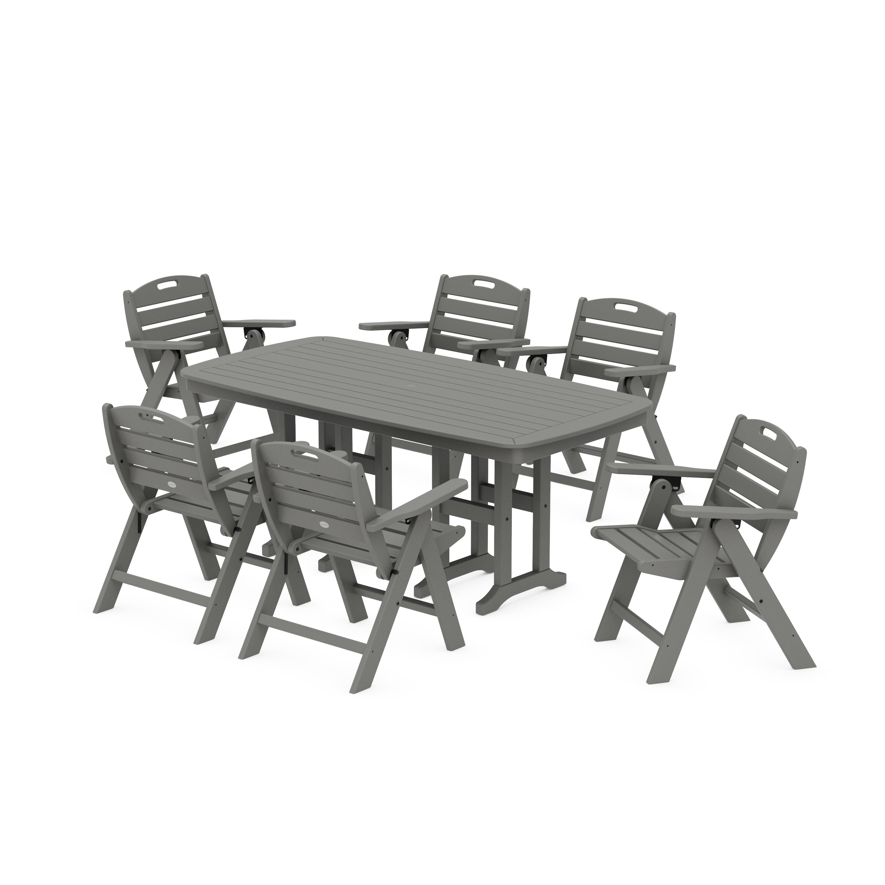 POLYWOOD® Nautical Lowback 7-Piece Dining Set