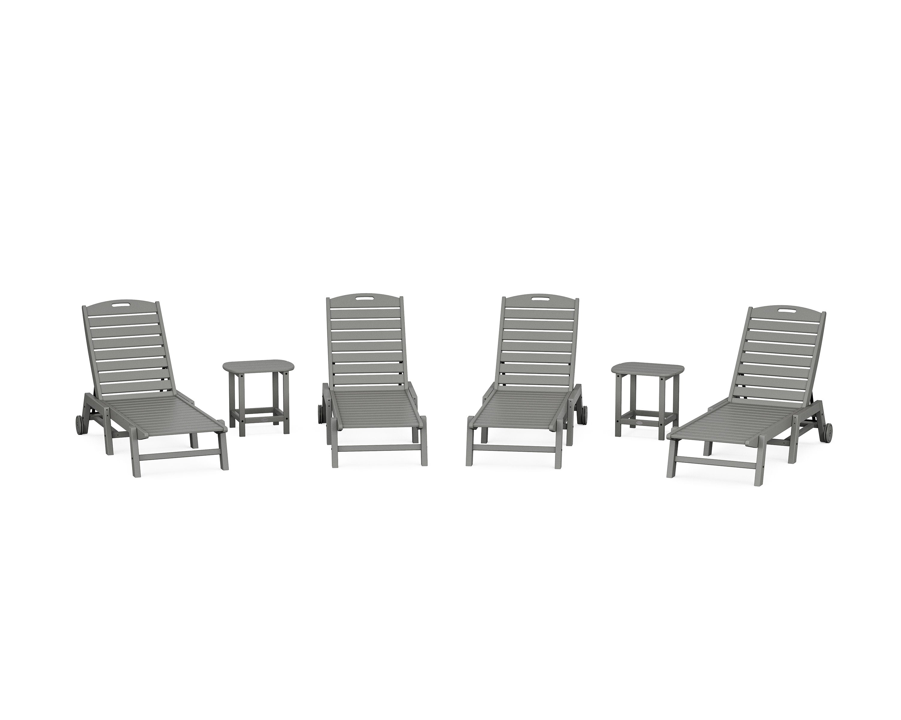 POLYWOOD® Nautical Chaise 6-Piece Set with Wheels