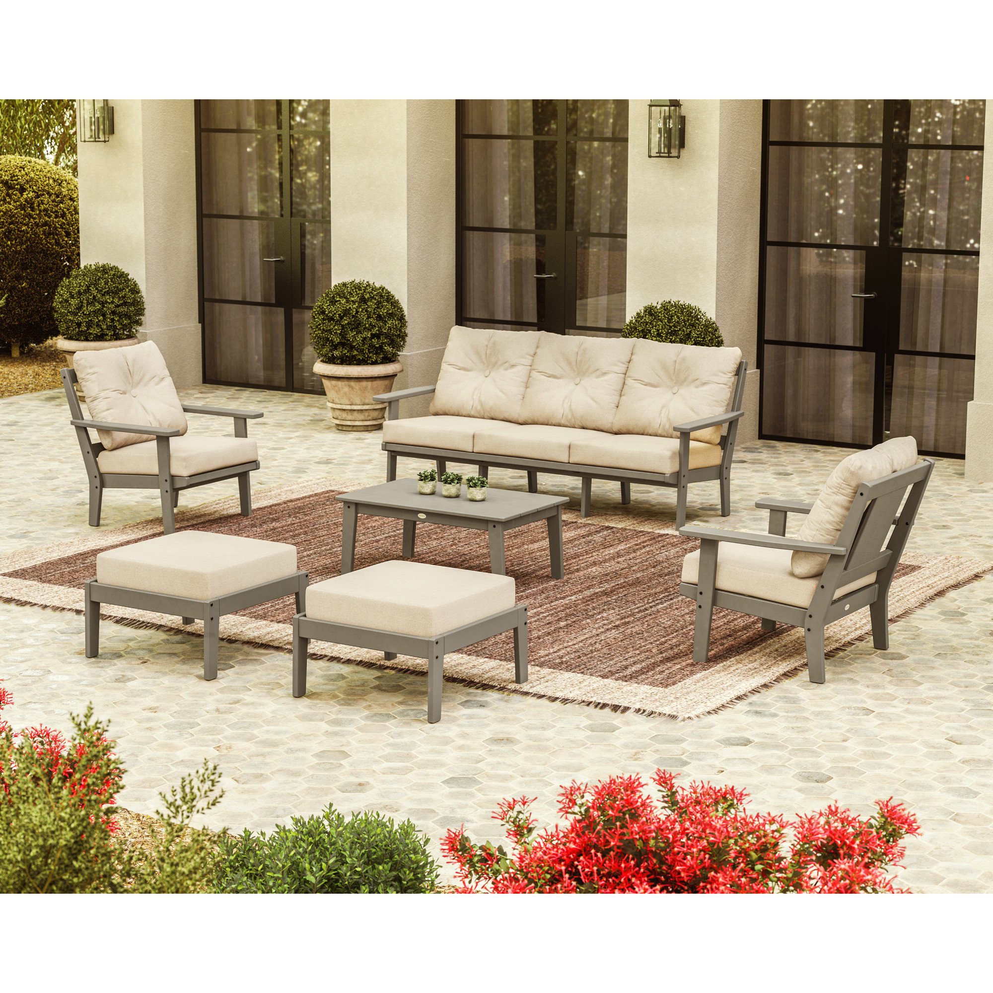 POLYWOOD® Prairie 6-Piece Lounge Sofa Set - Lifestyle View 1