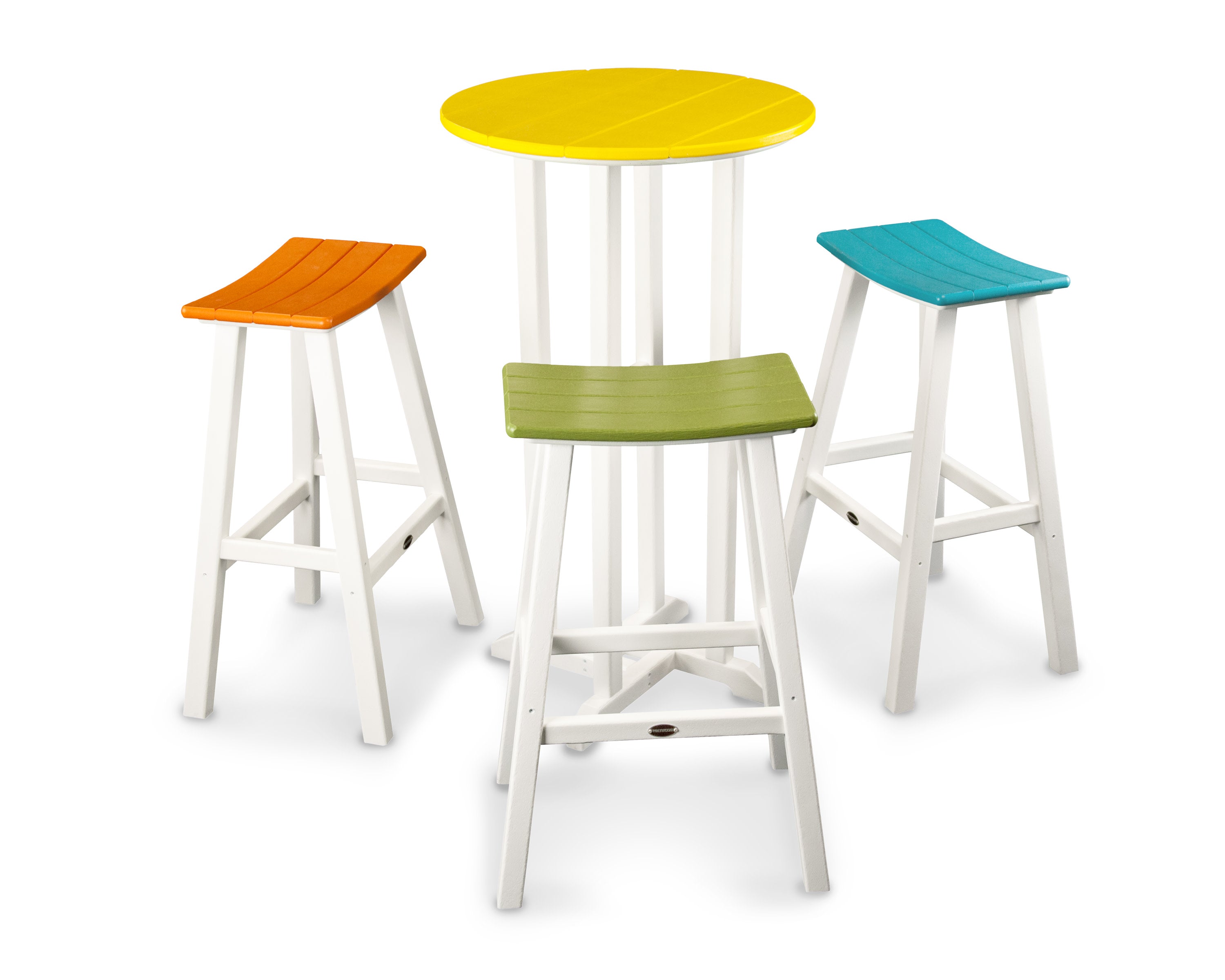 Contempo 4-Piece Round Saddle Bar Stool Set