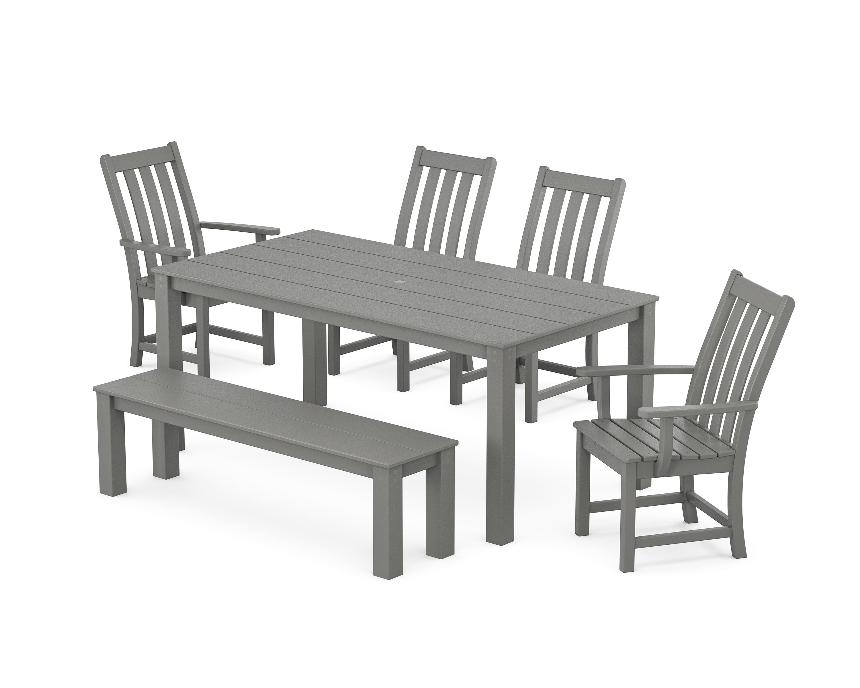 POLYWOOD® Vineyard 6-Piece Parsons Dining Set with Bench