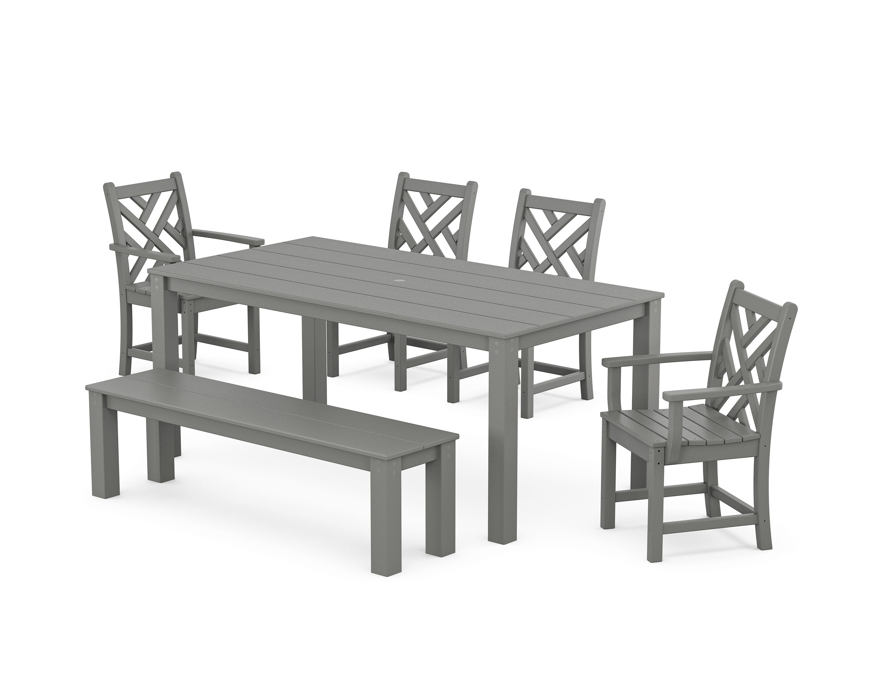 POLYWOOD® Chippendale 6-Piece Parsons Dining Set with Bench