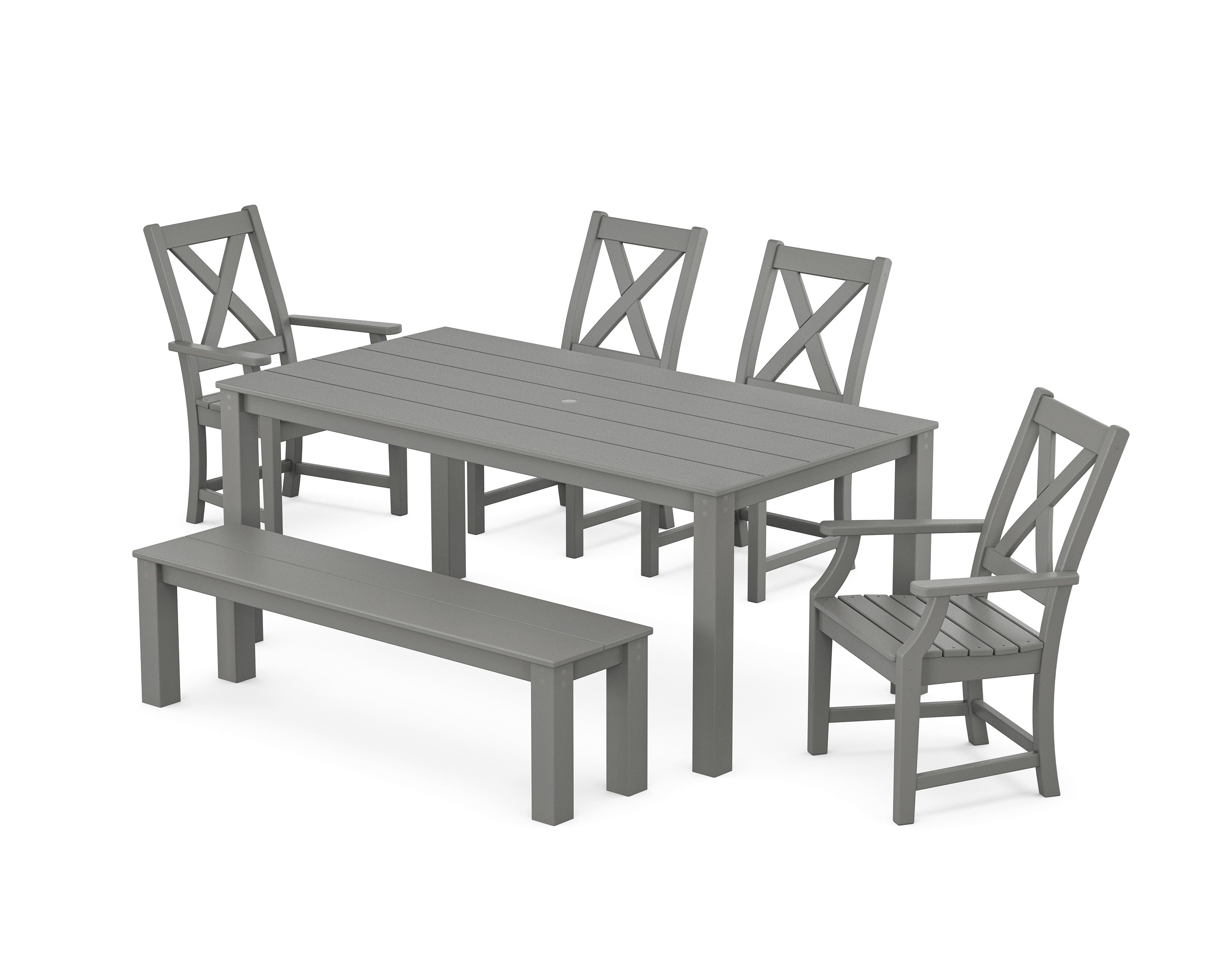 POLYWOOD® Braxton 6-Piece Parsons Dining Set with Bench