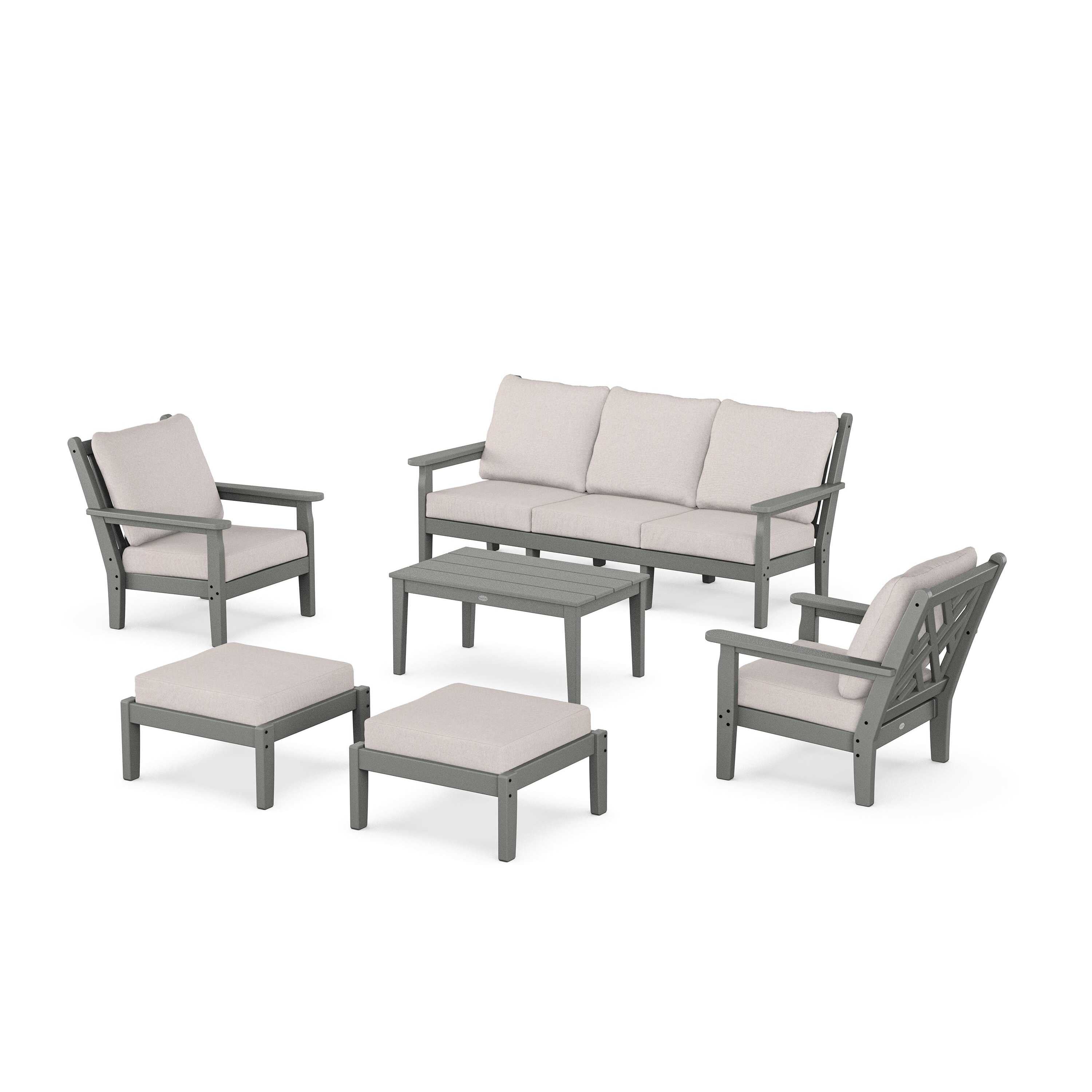 POLYWOOD® Chippendale 6-Piece Lounge Sofa Set