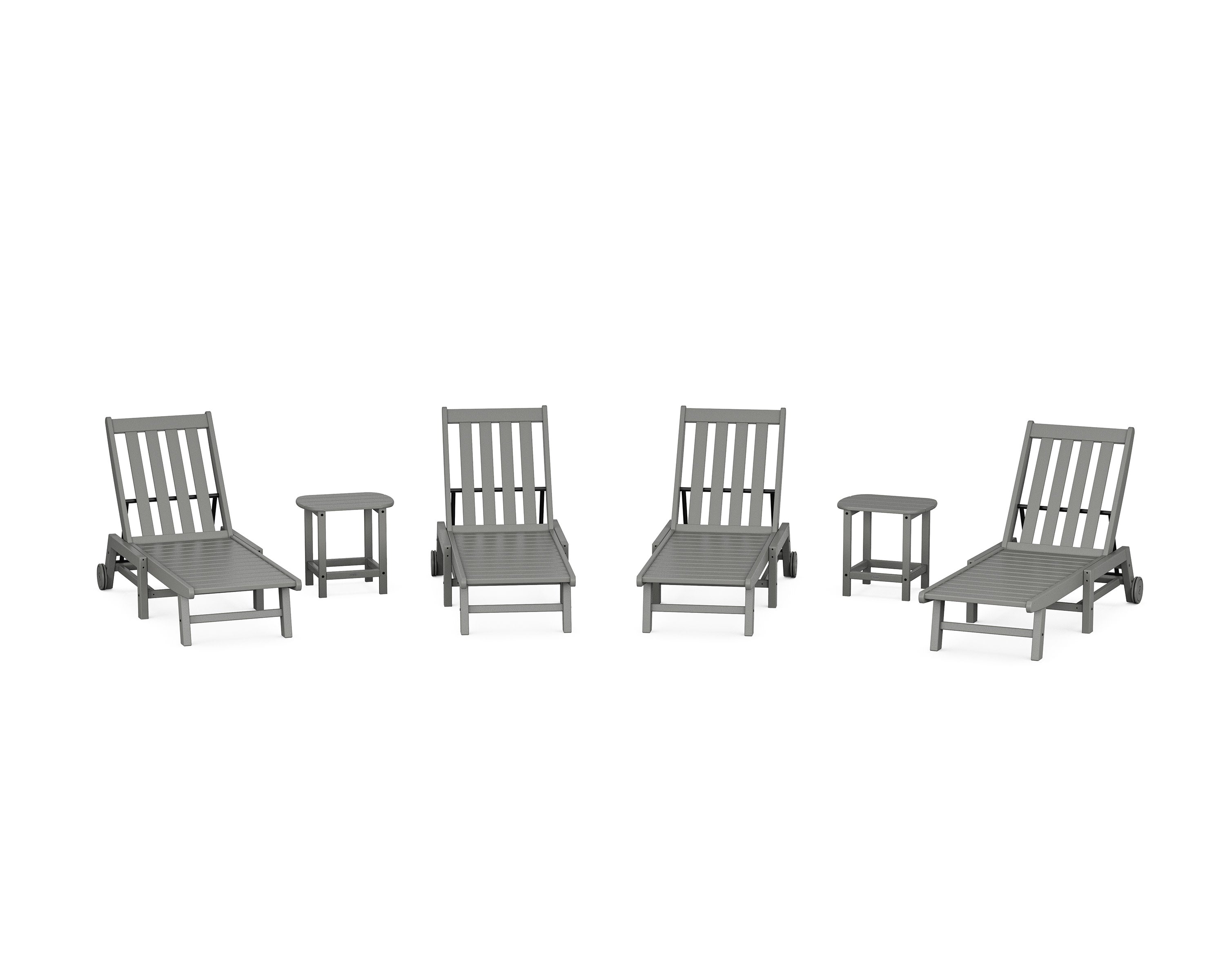 Vineyard 6-Piece Chaise with Wheels Set