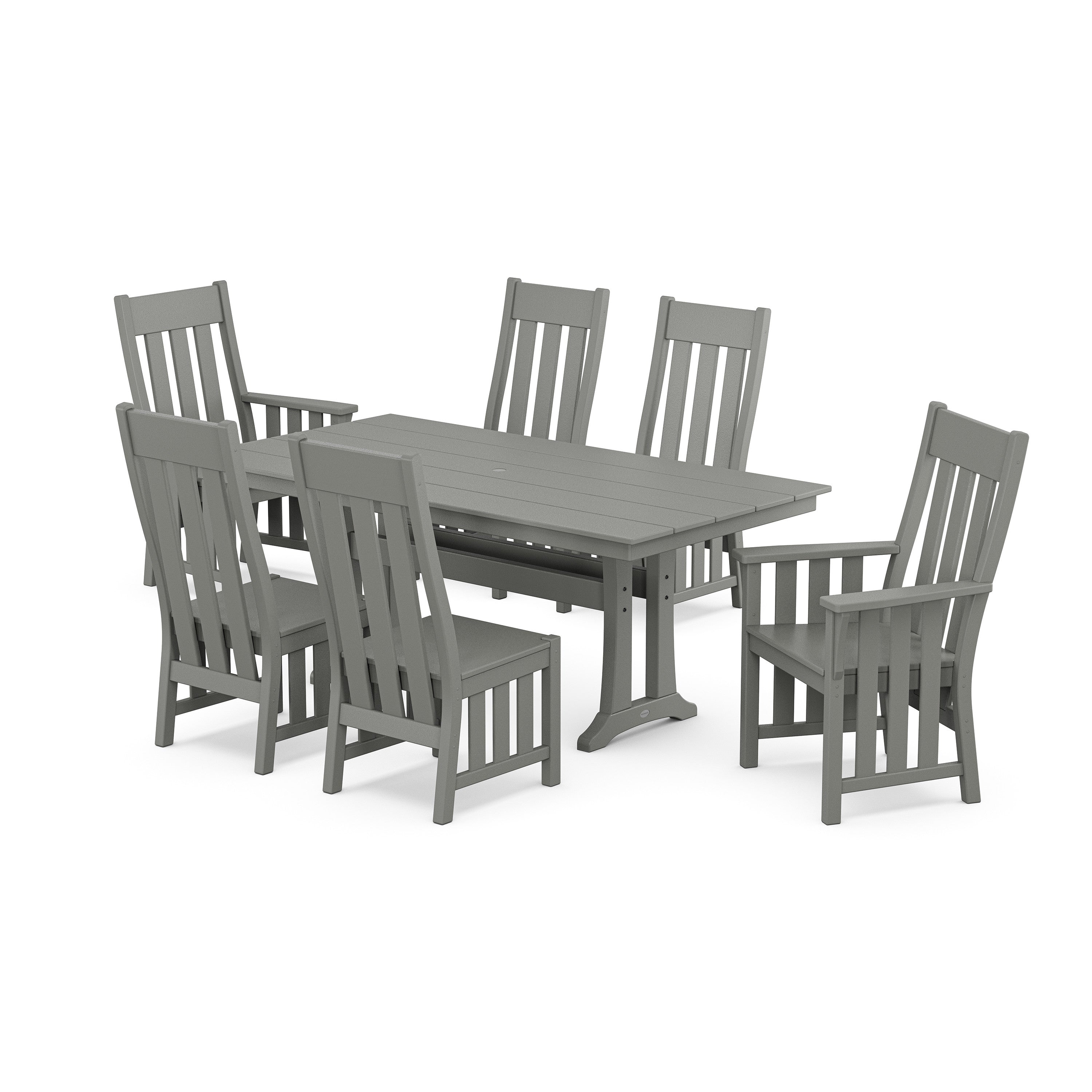 Martha Stewart by POLYWOOD Acadia 7-Piece Farmhouse Dining Set with Trestle Legs