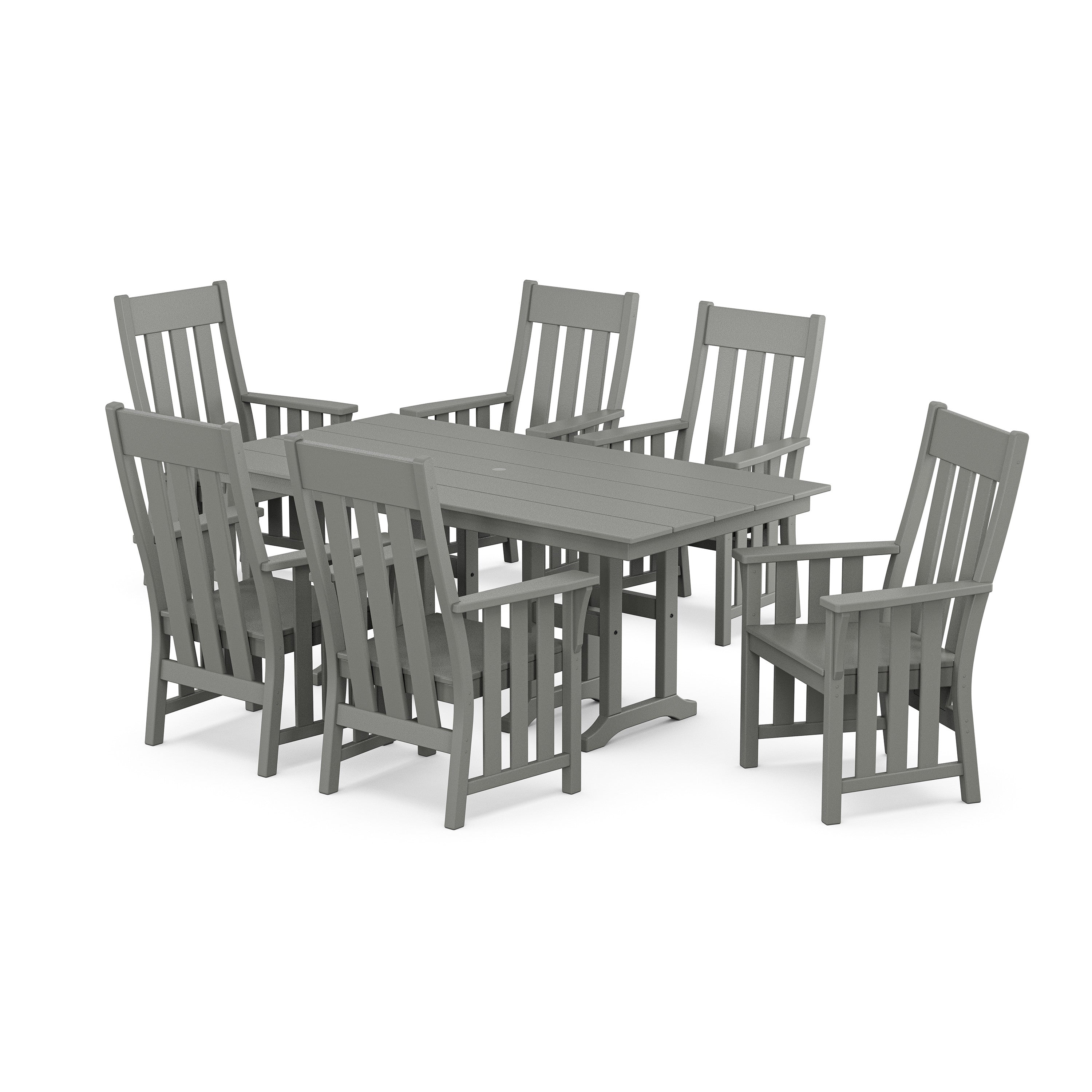 Martha Stewart by POLYWOOD Acadia Arm Chair 7-Piece Farmhouse Dining Set