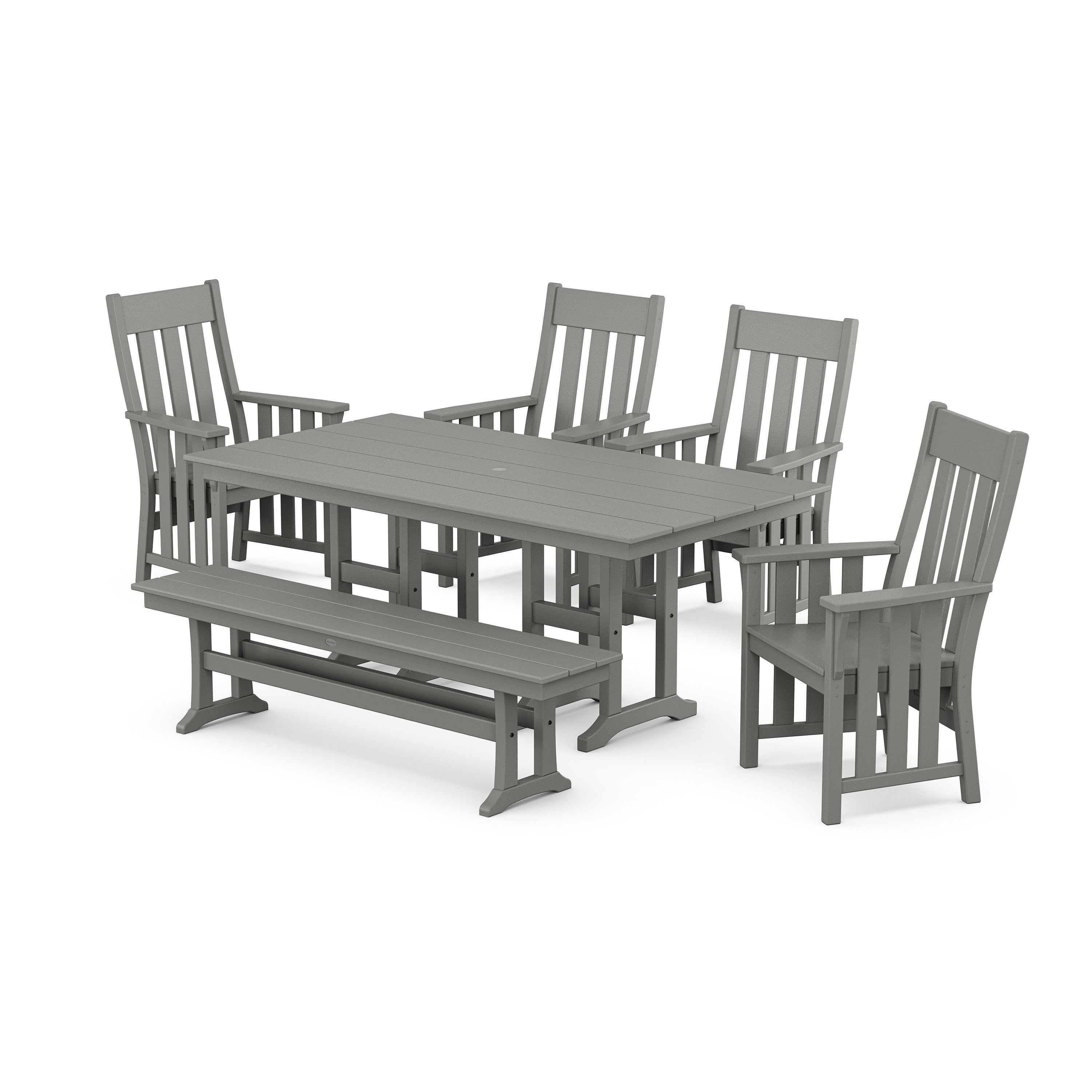 Acadia 6-Piece Farmhouse Dining Set with Bench
