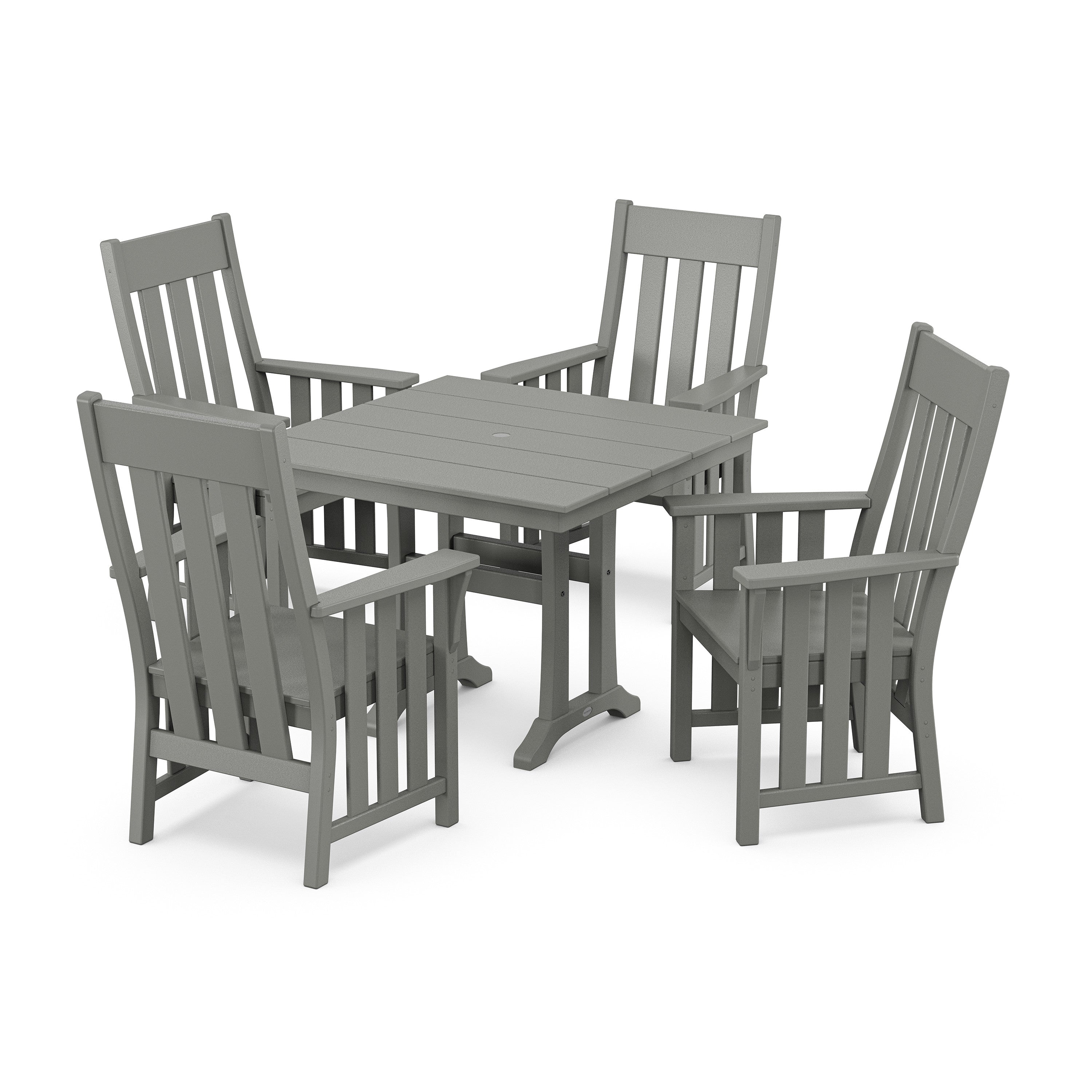 Martha Stewart by POLYWOOD Acadia 5-Piece Farmhouse Dining Set with Trestle Legs