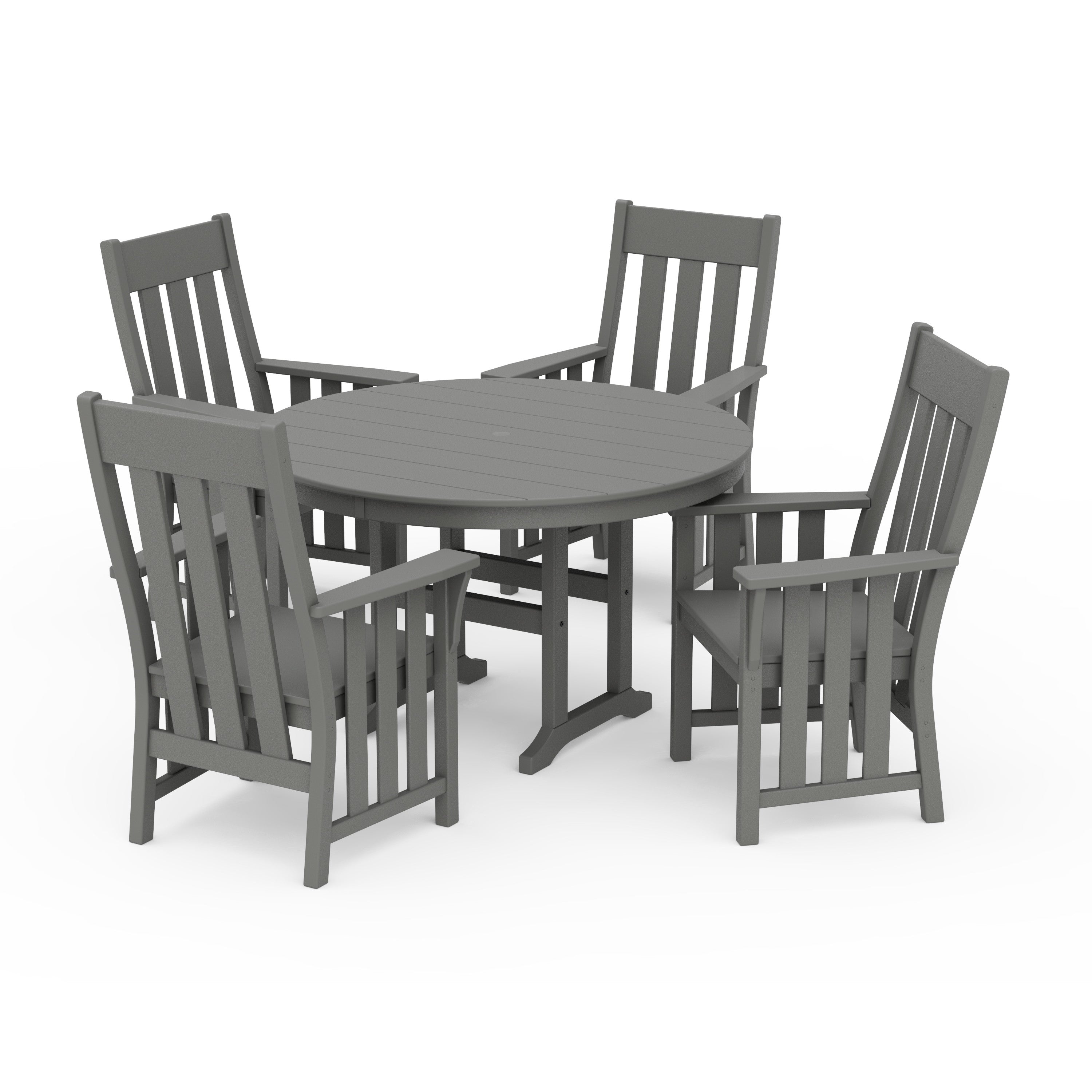 Martha Stewart by POLYWOOD Acadia 5-Piece Round Farmhouse Dining Set
