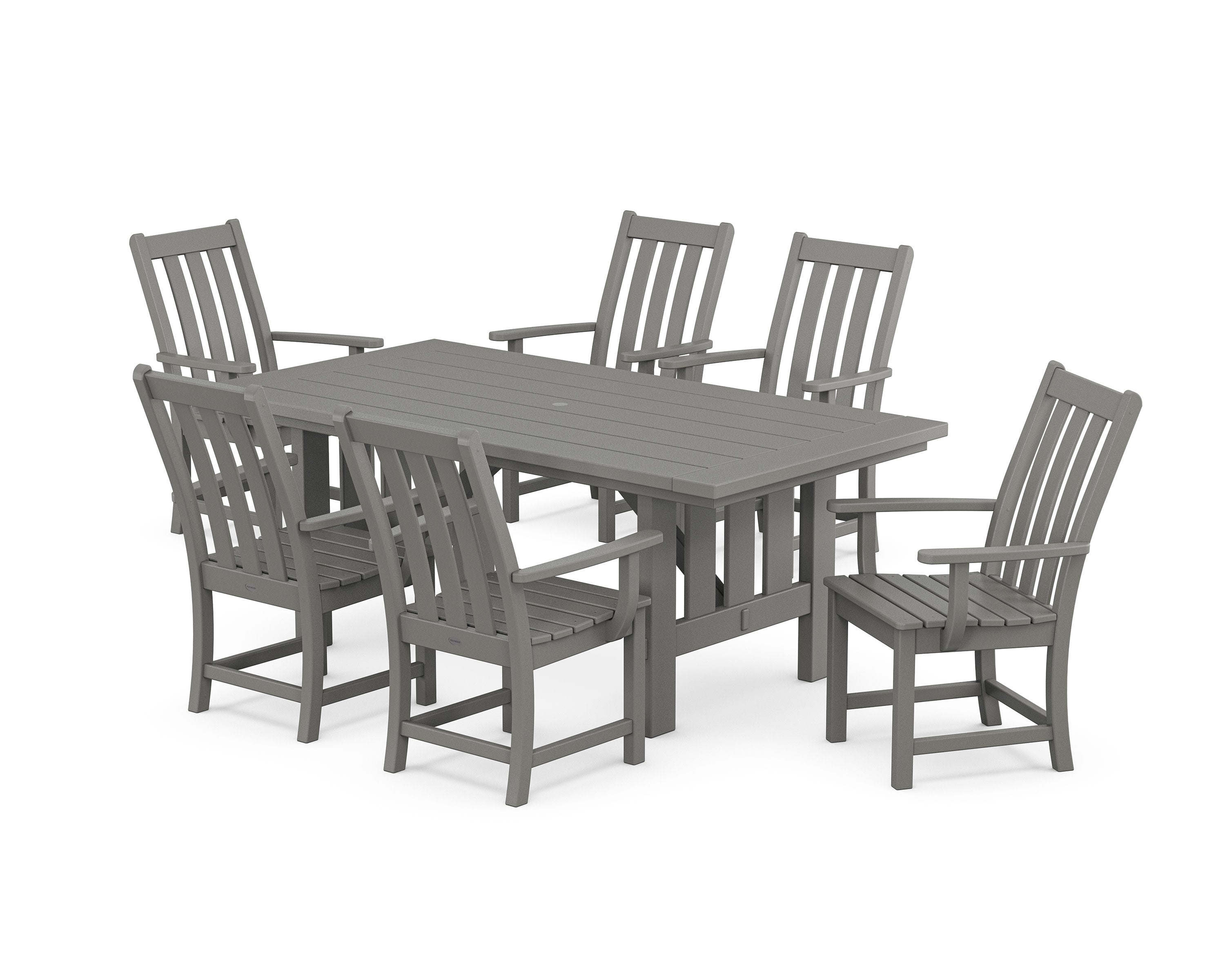 POLYWOOD® Vineyard Arm Chair 7-Piece Mission Dining Set