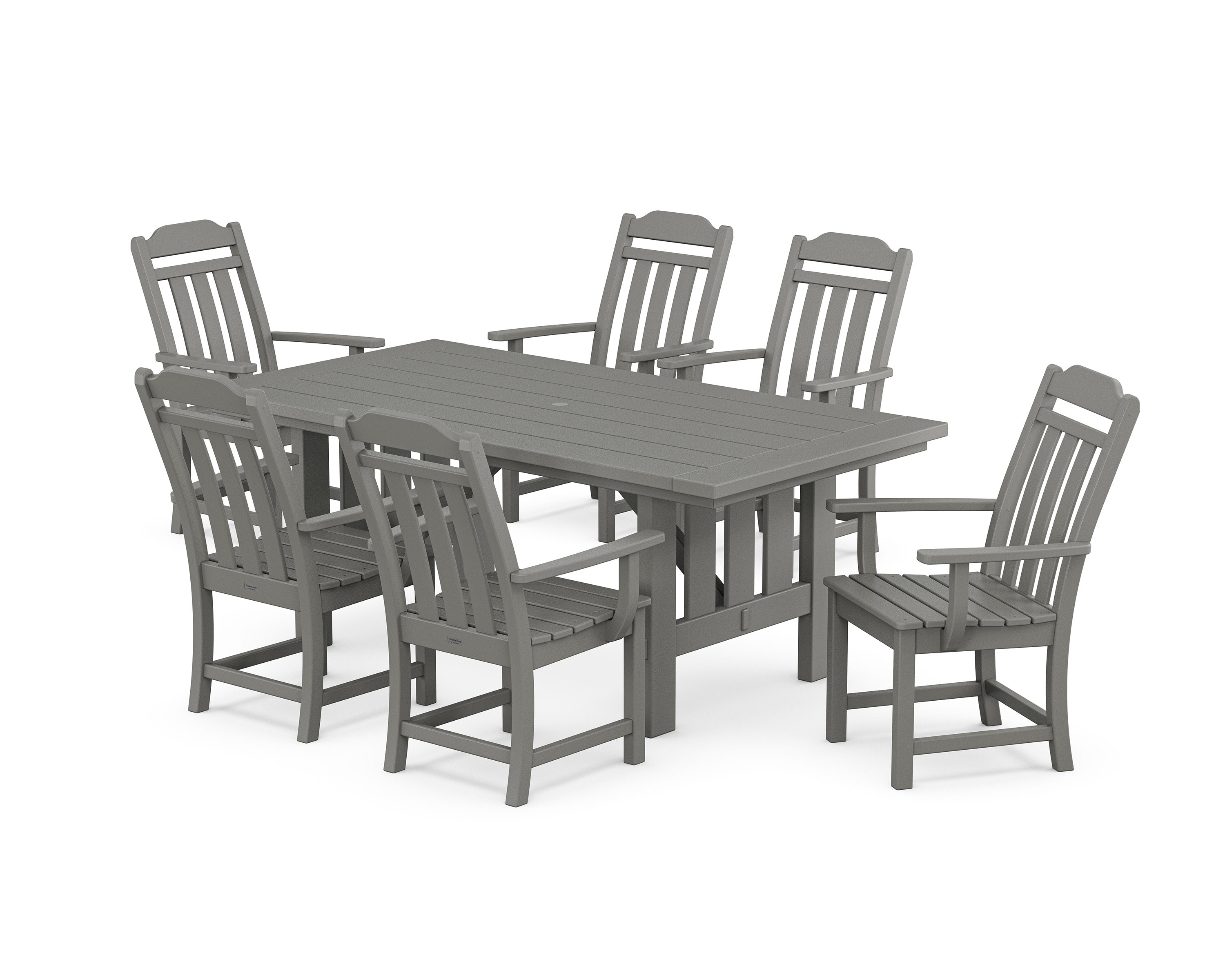 POLYWOOD® Cottage Arm Chair 7-Piece Mission Dining Set