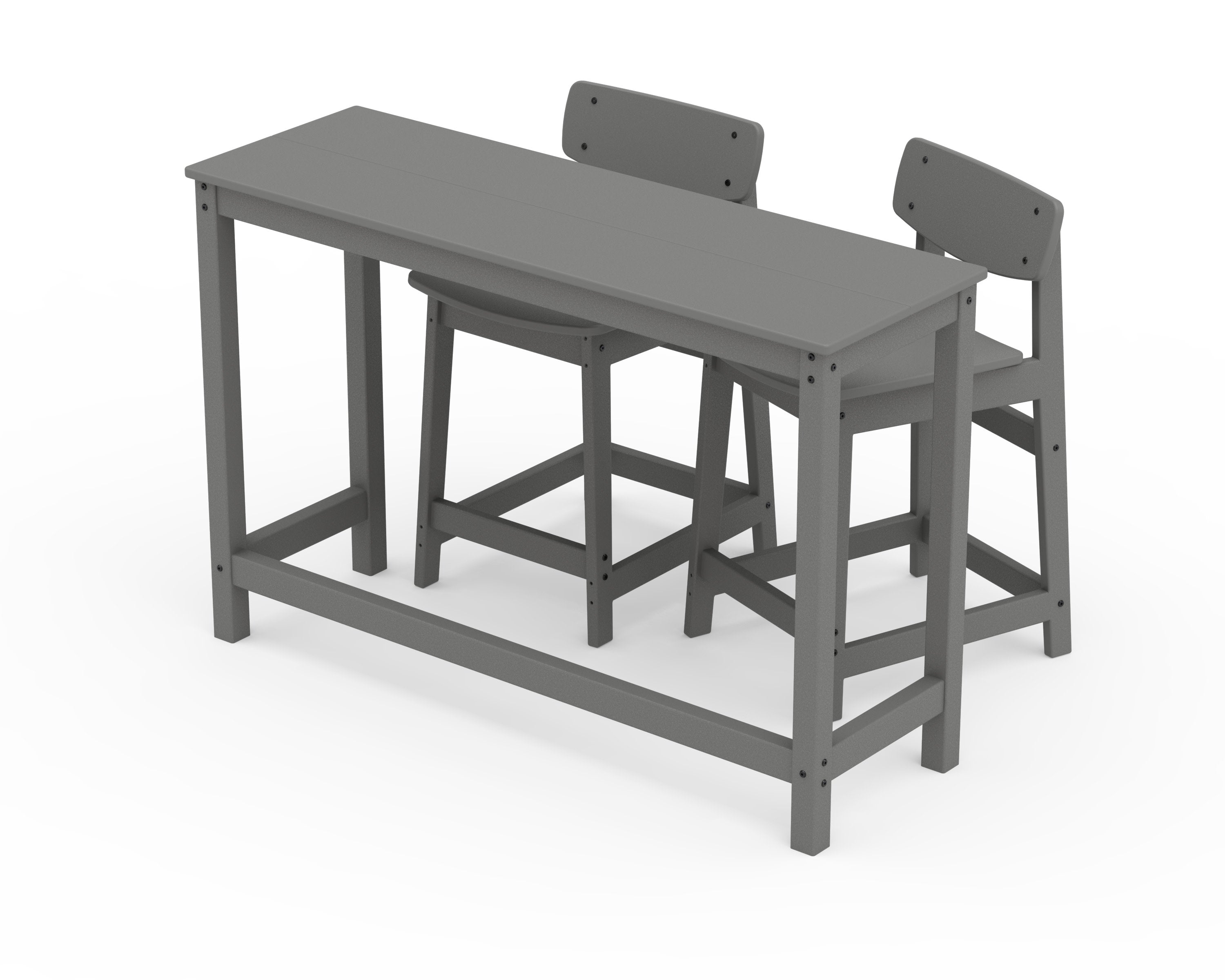POLYWOOD® Modern Studio Urban Lowback Counter Chair 3-Piece Balcony Set
