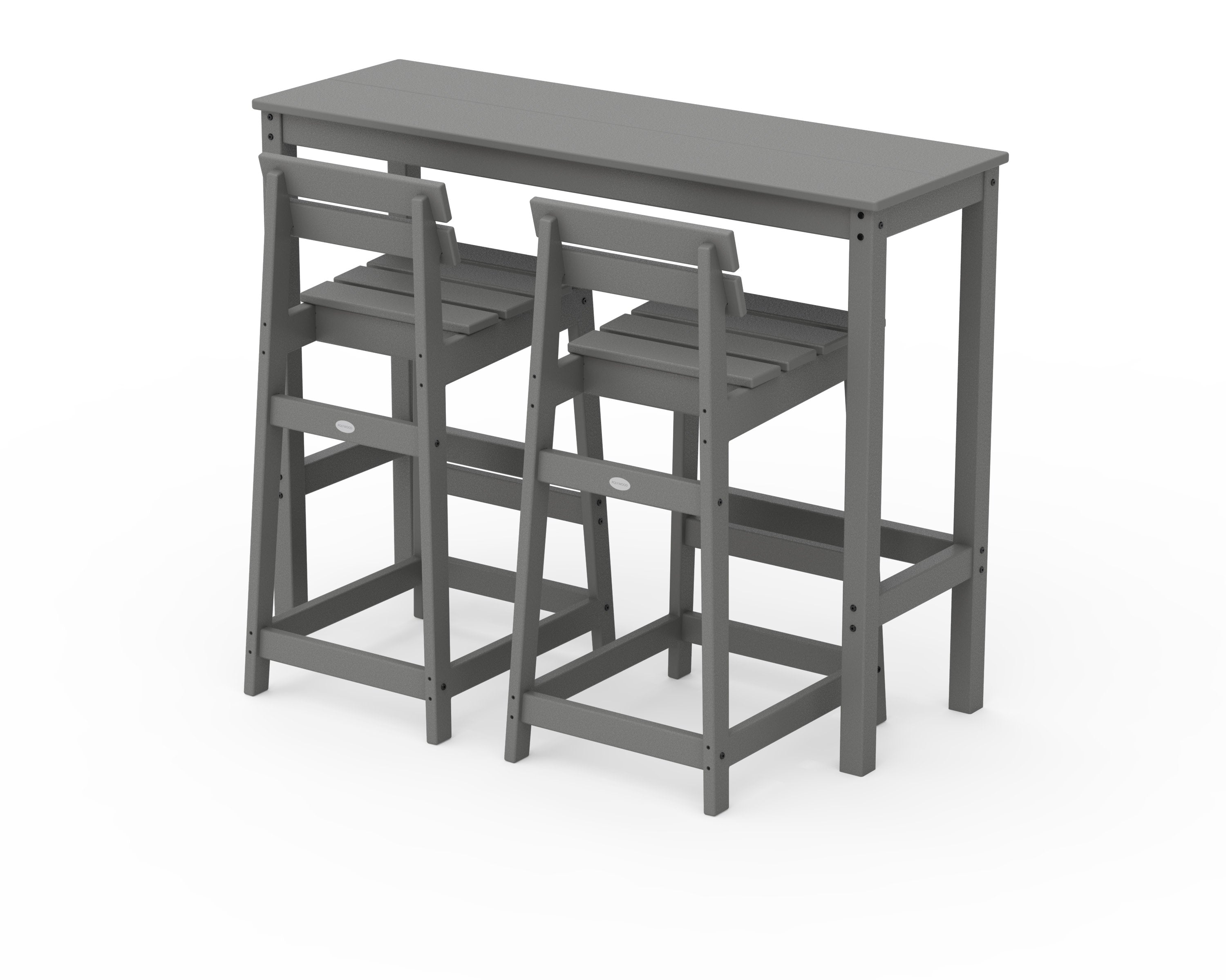 POLYWOOD® Modern Studio Plaza Lowback Bar Chair 3-Piece Balcony Set