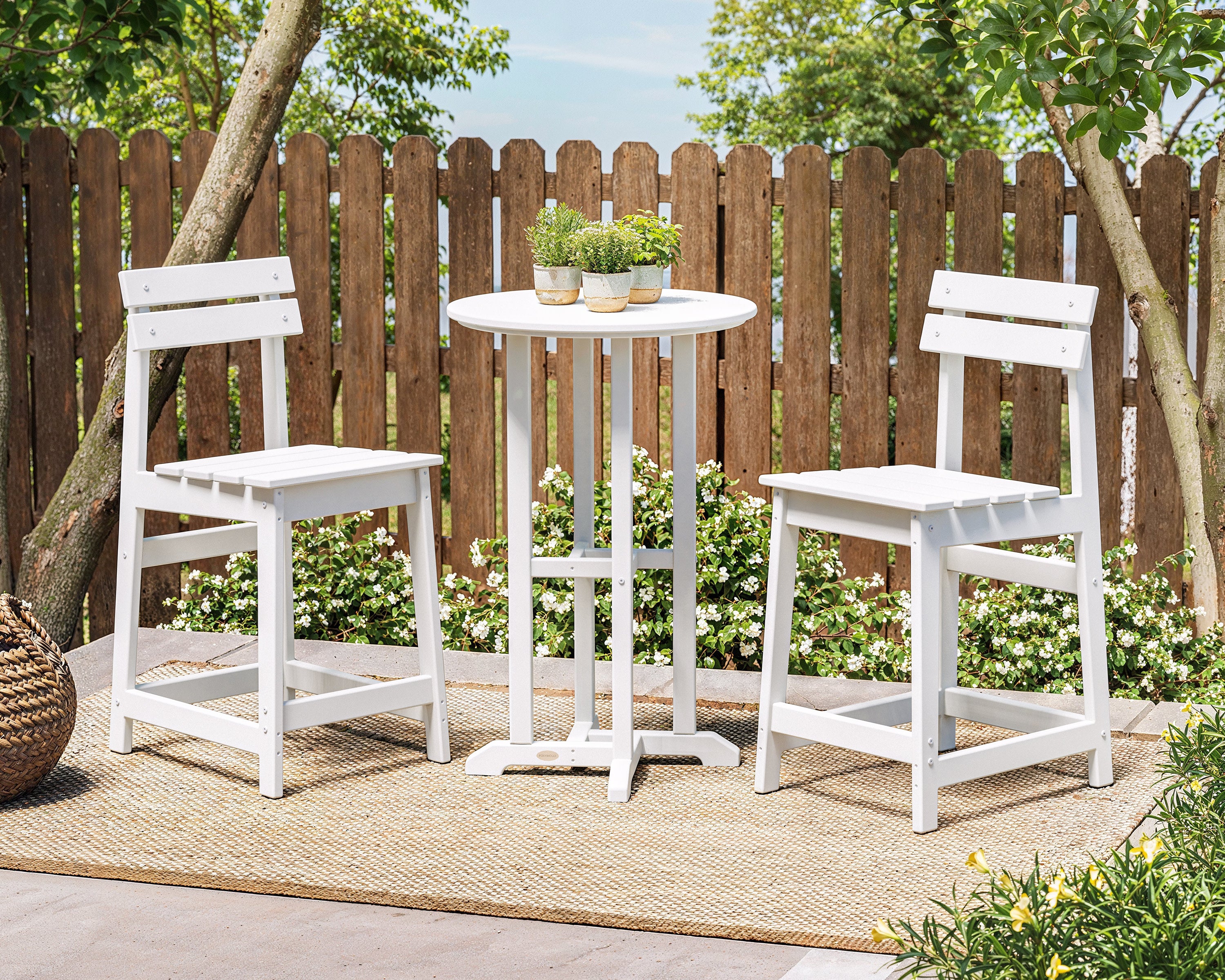 POLYWOOD® Modern Studio Plaza 3-Piece Bistro Counter Set