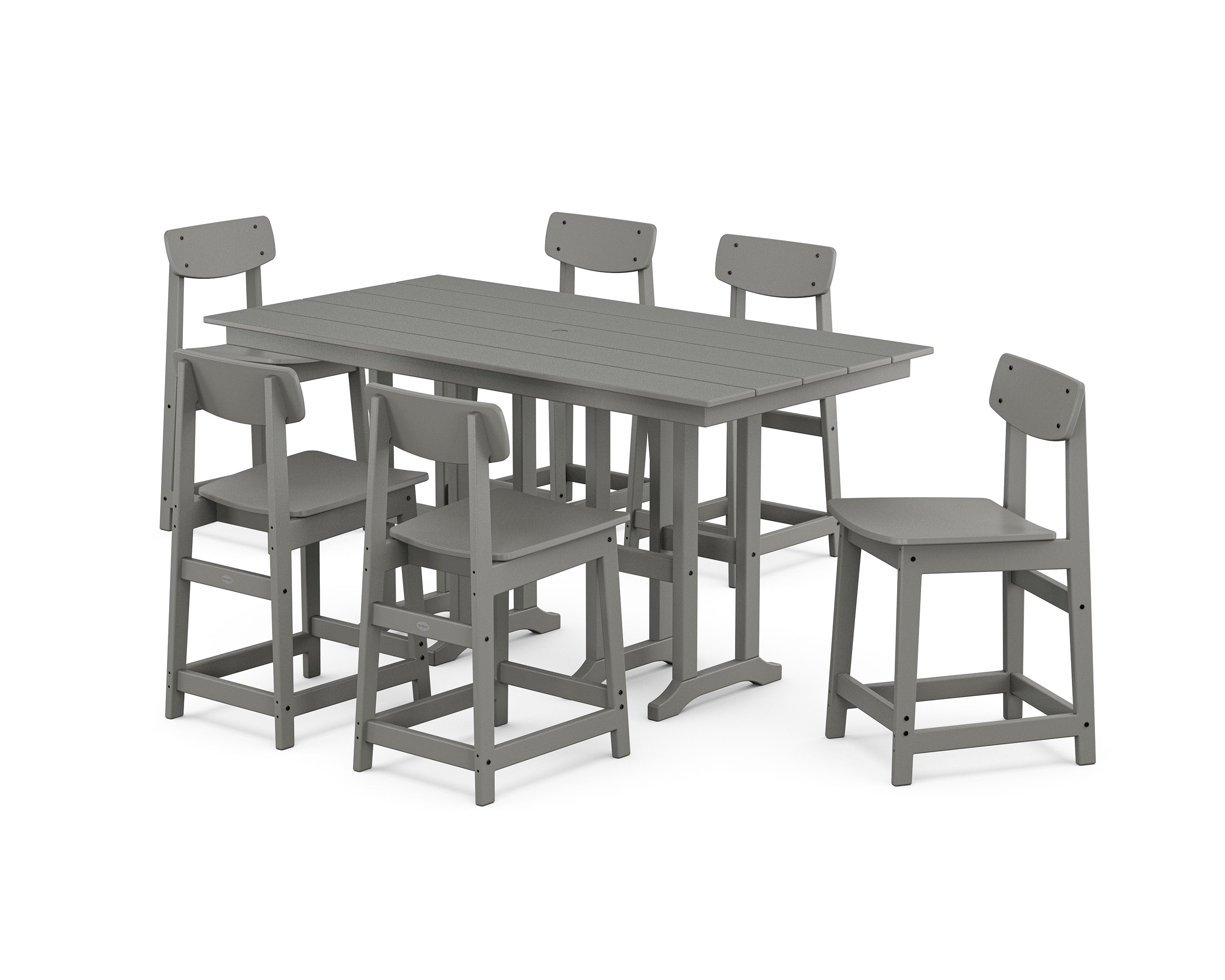 POLYWOOD® Modern Studio Urban Counter Chair 7-Piece Set