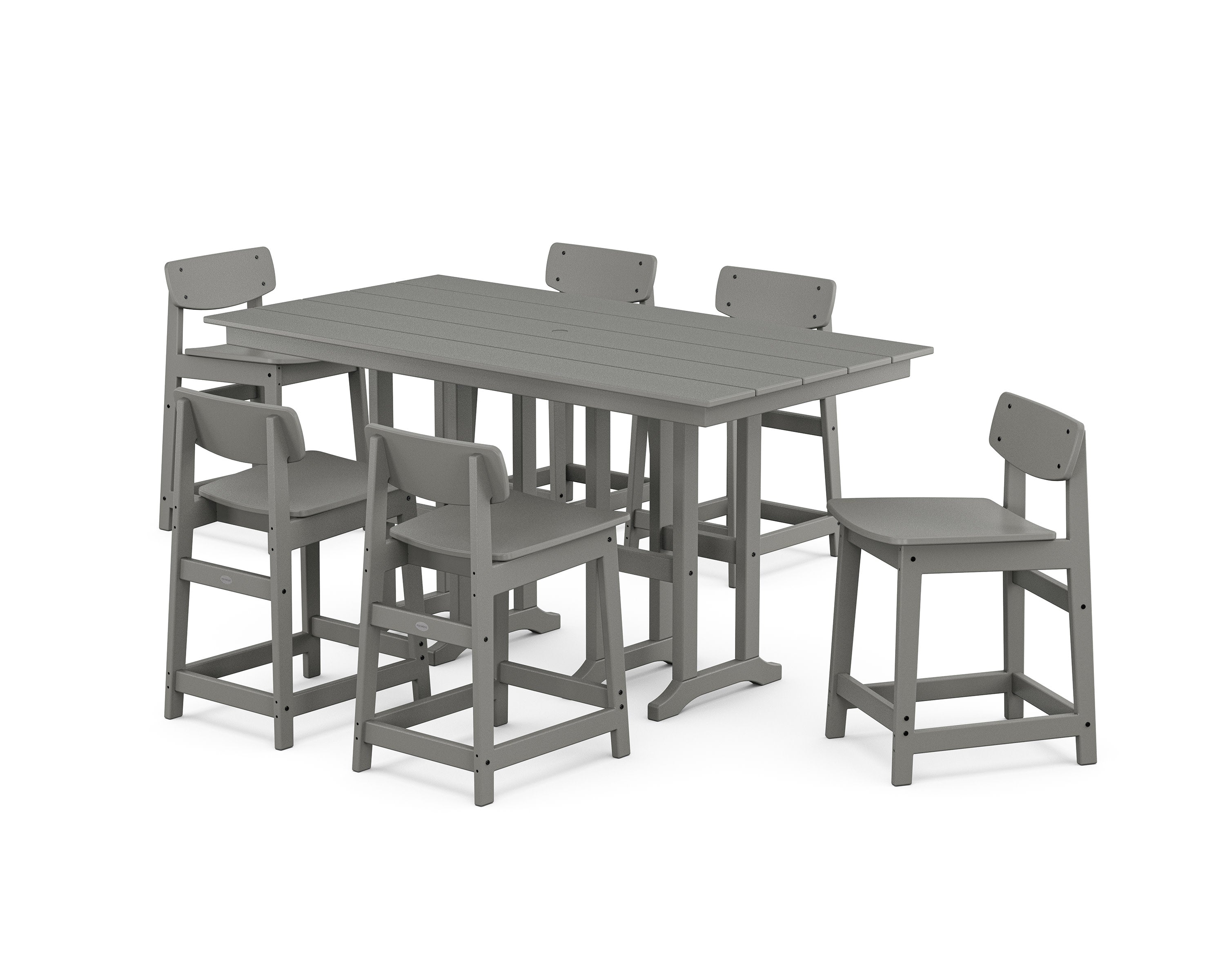 POLYWOOD® Modern Studio Urban Lowback Counter Chair 7-Piece Set