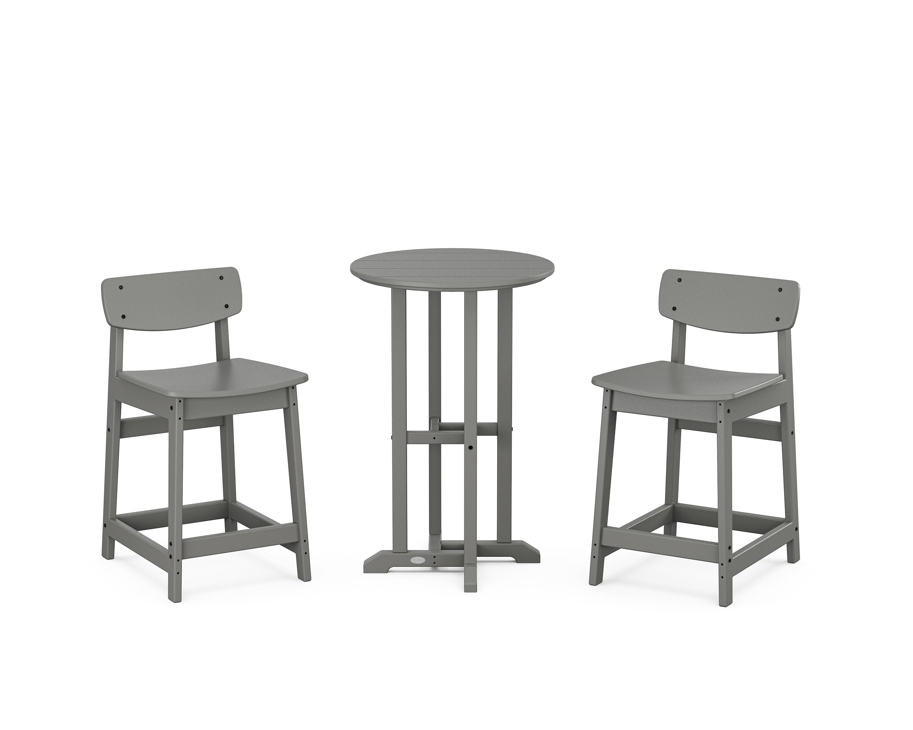 POLYWOOD® Modern Studio Urban Lowback 3-Piece Bistro Counter Set