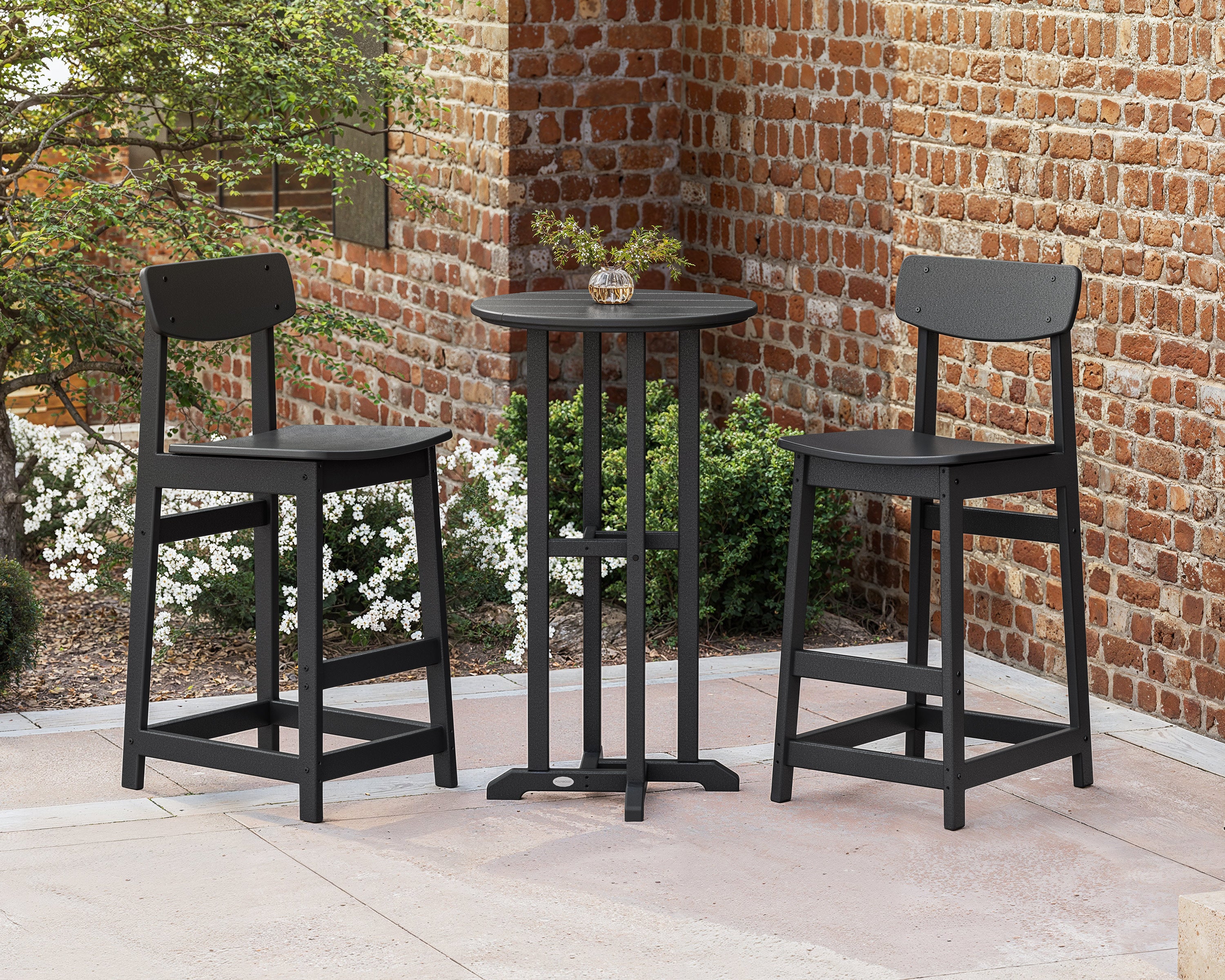 POLYWOOD® Modern Studio Urban Bar Chair 3-Piece Bistro Set