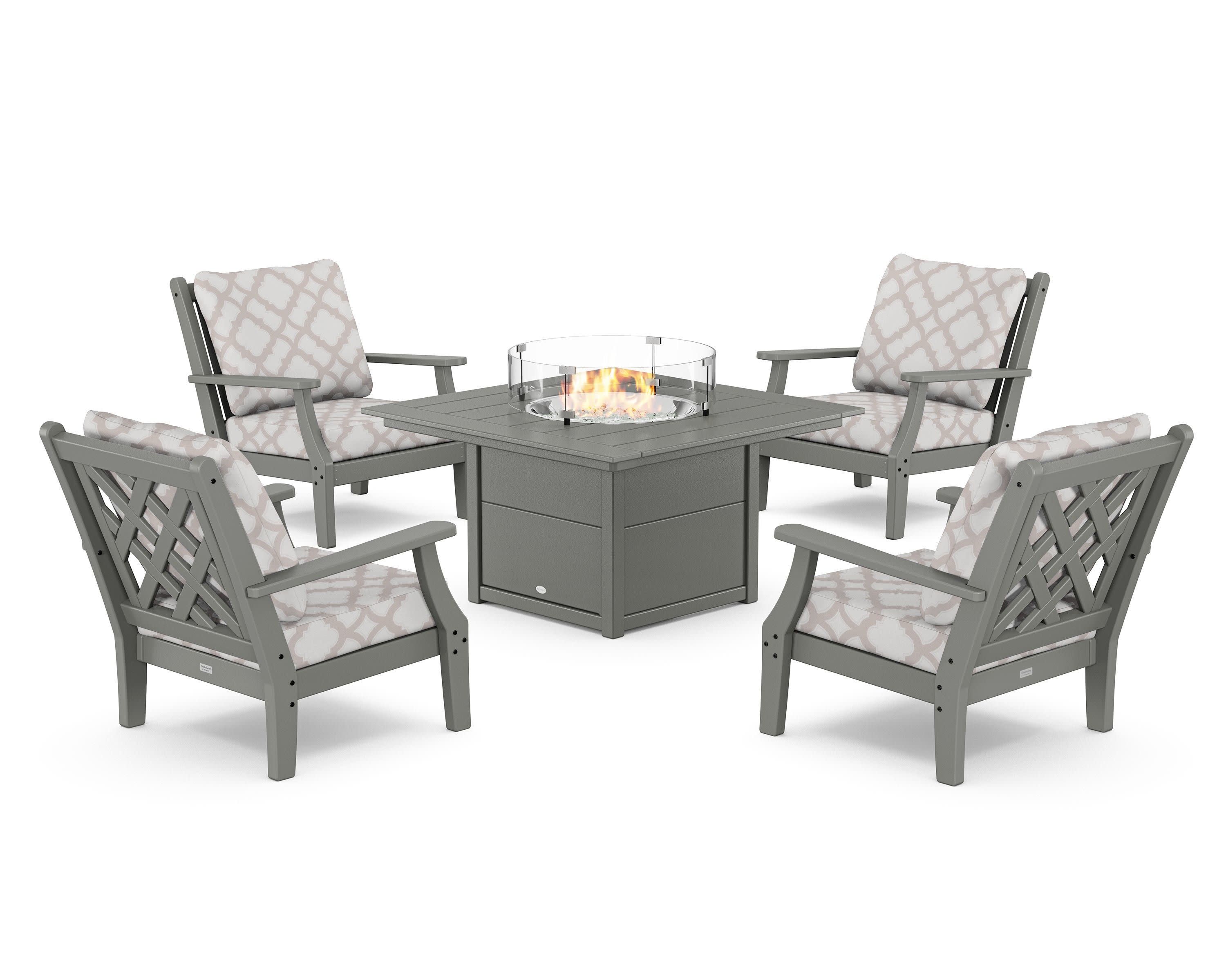 Wovendale 5-Piece Deep Seating Set with Fire Pit Table