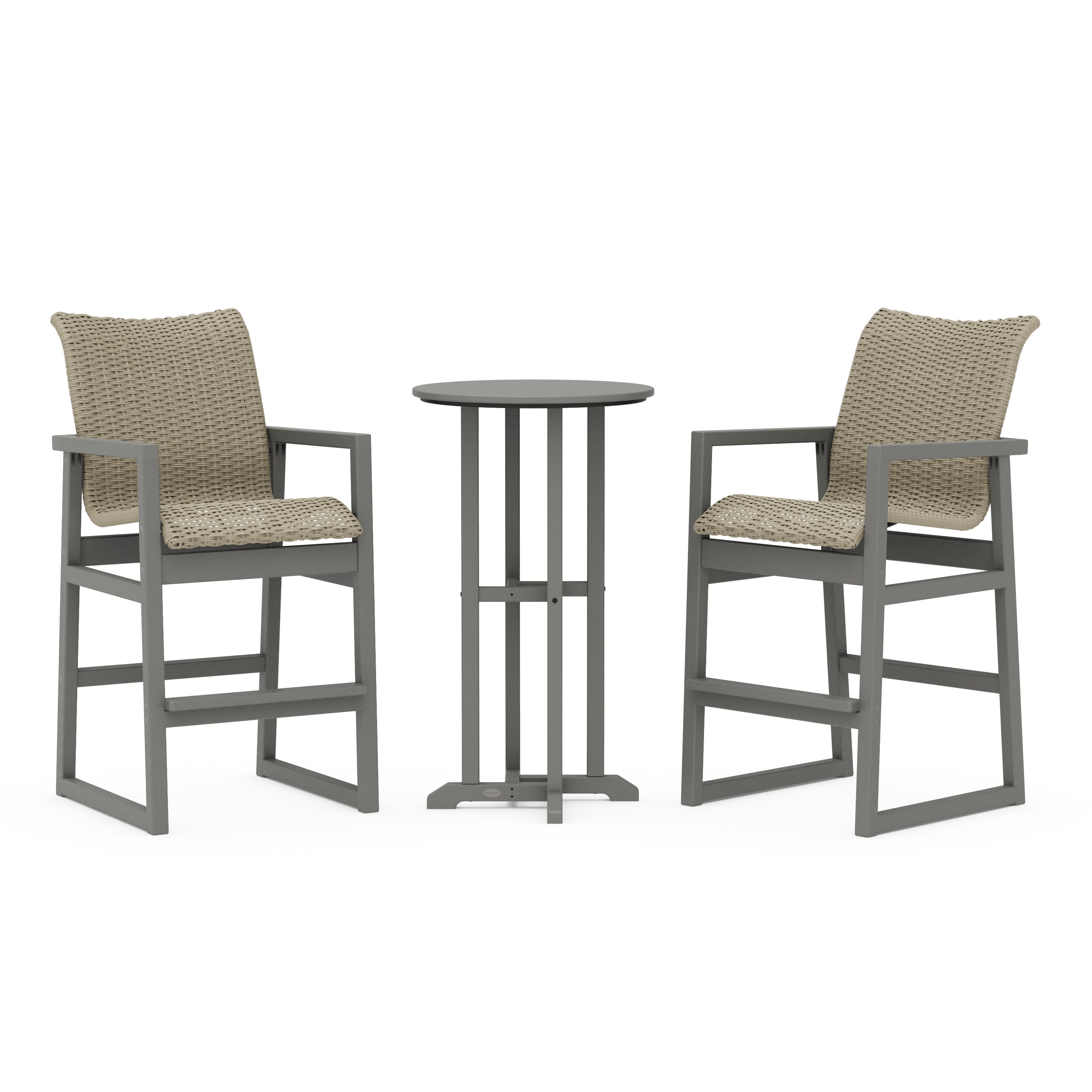 POLYWOOD® EDGE Woven 3-Piece Farmhouse Bar Set