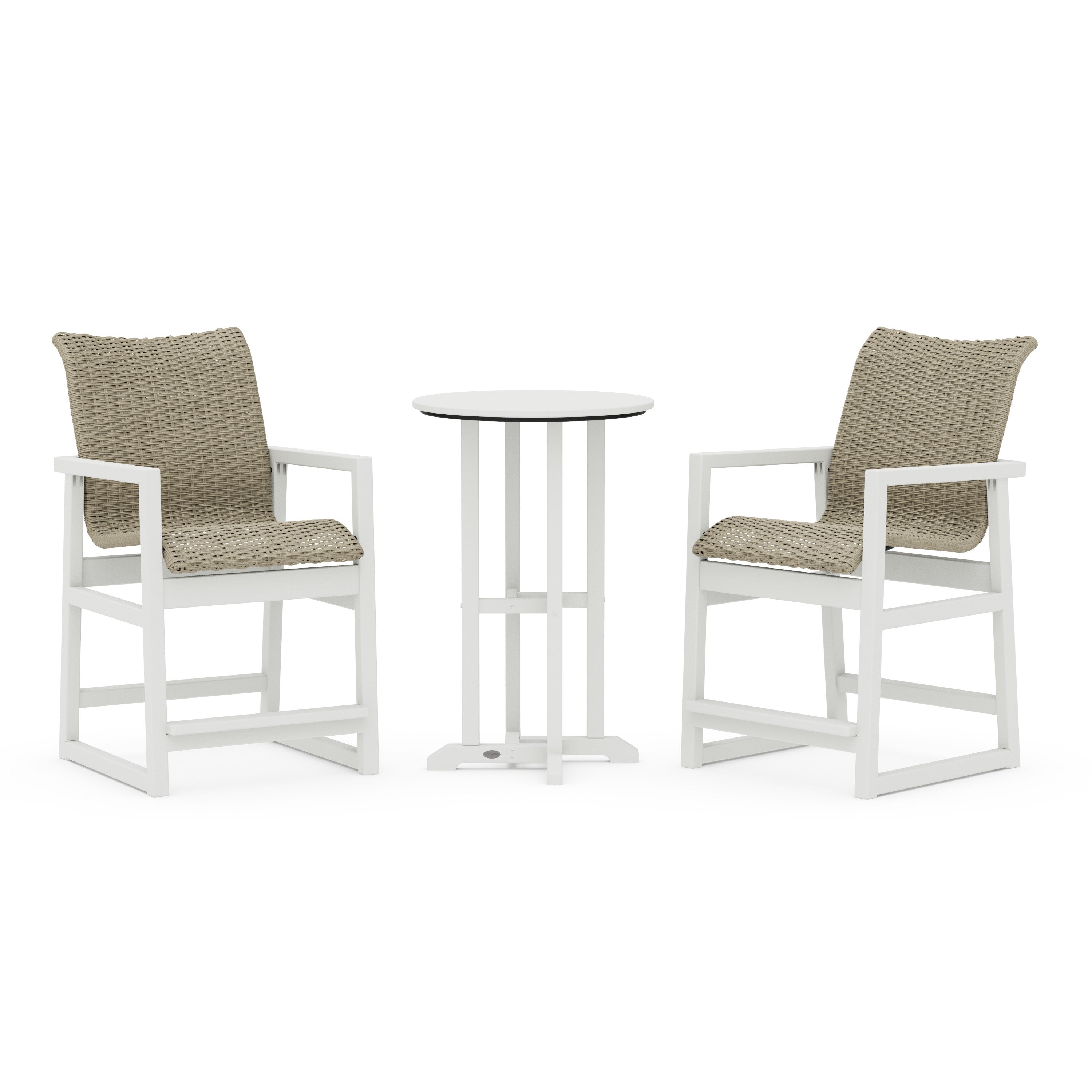 POLYWOOD® EDGE Woven 3-Piece Farmhouse Counter Set