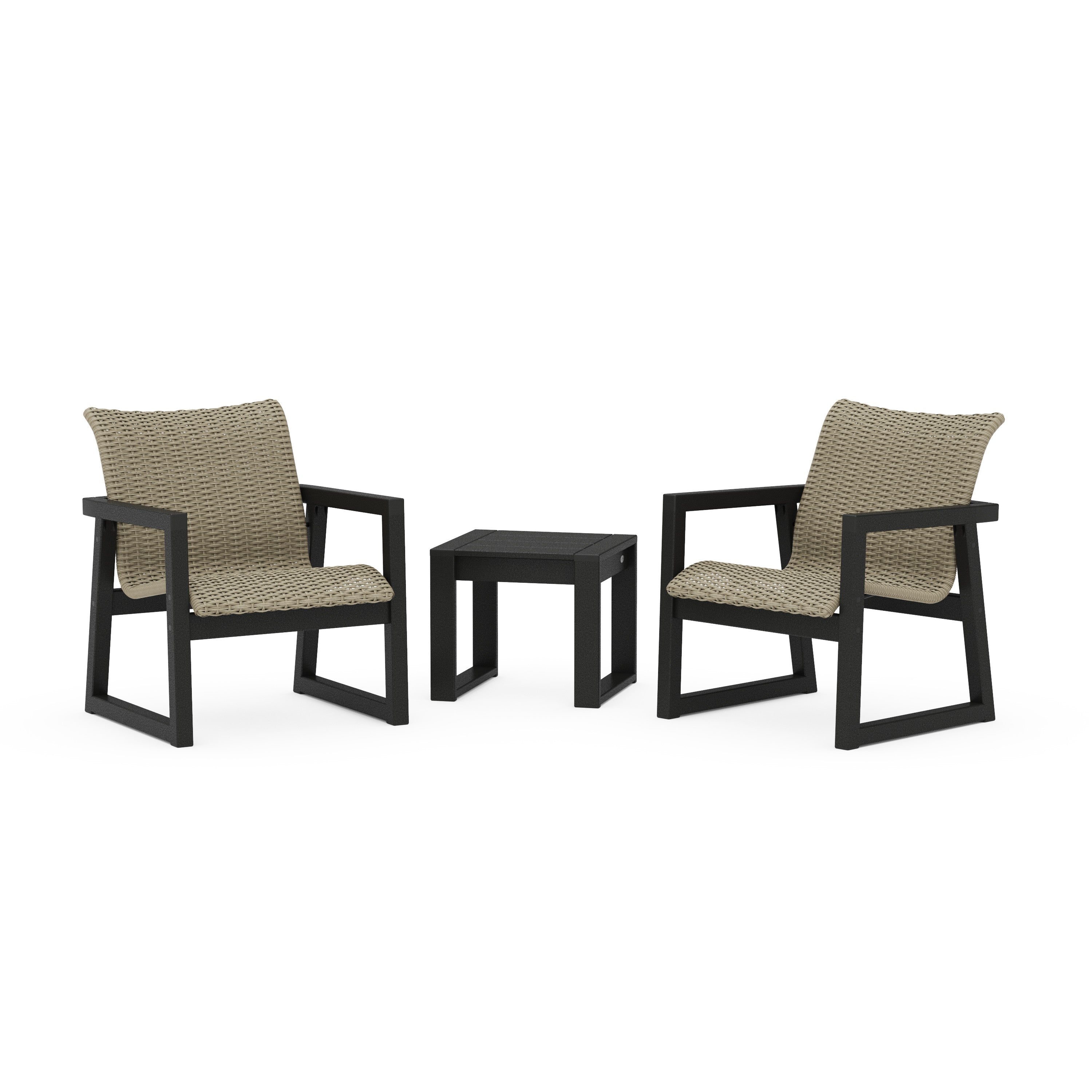 POLYWOOD® EDGE Woven 3-Piece Lounge Chair Seating Set