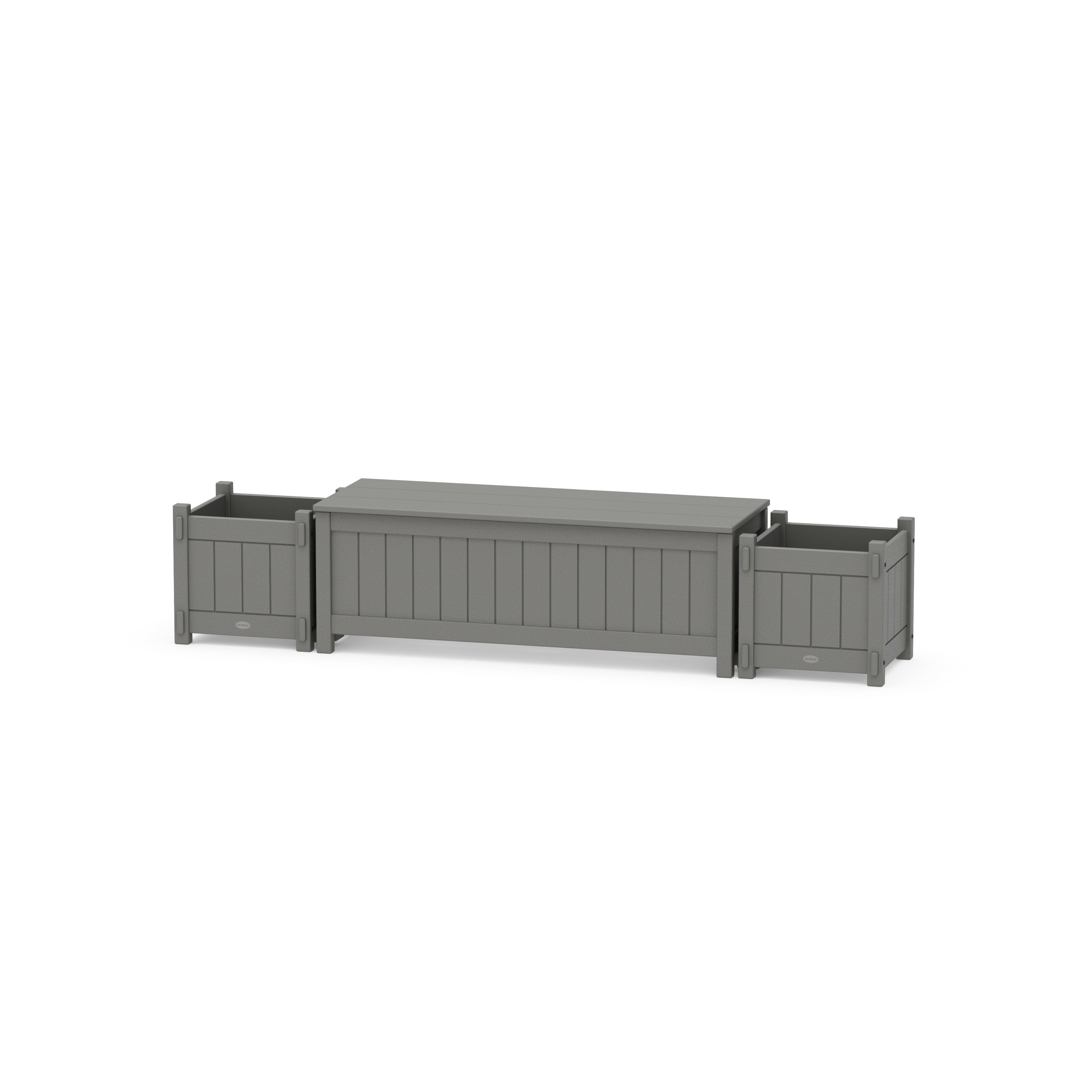 POLYWOOD® 48" Vineyard Straight Planter Storage Bench Set