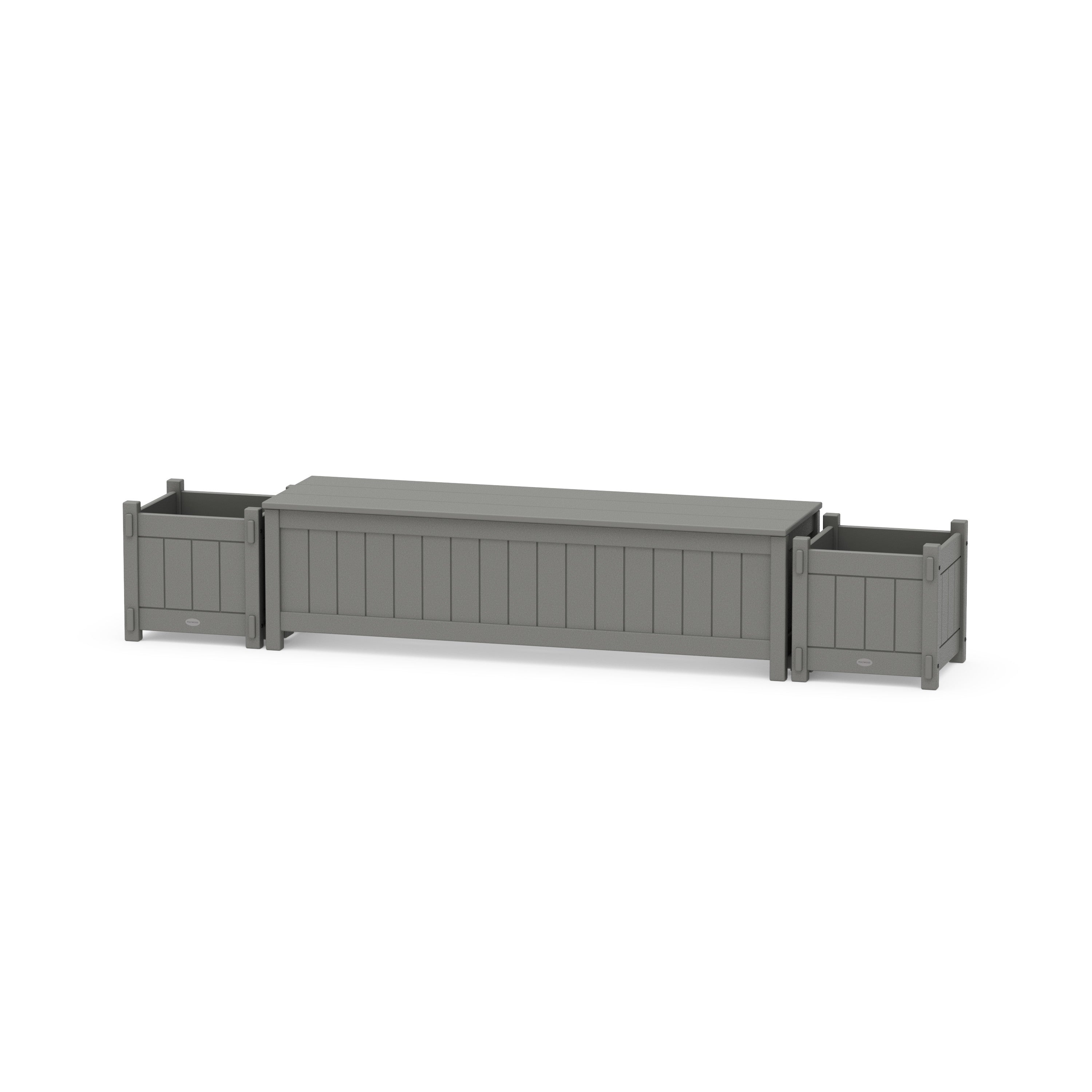 POLYWOOD® 60" Vineyard Straight Planter Storage Bench Set