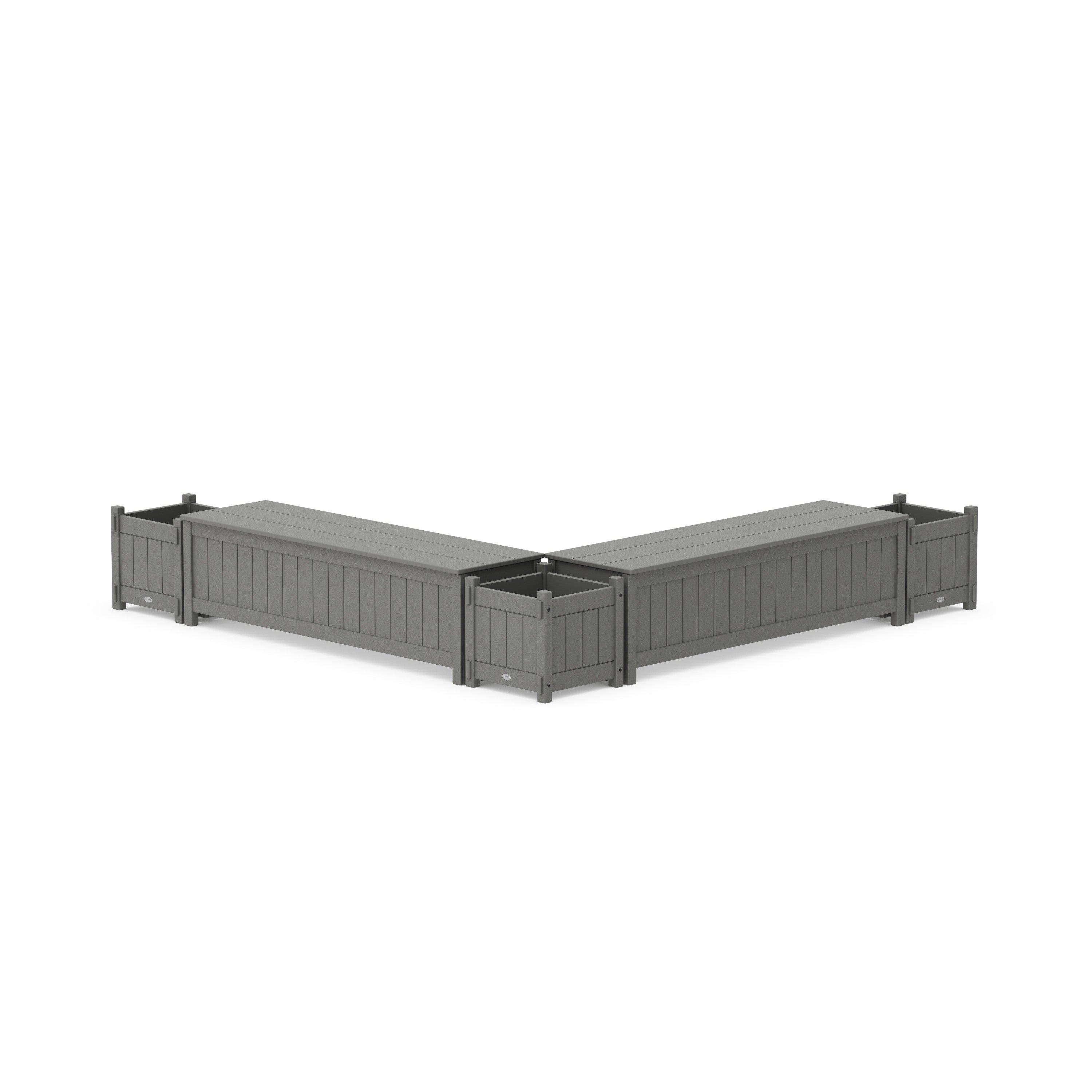 60" Vineyard L- Shaped Planter Storage Bench Corner Set