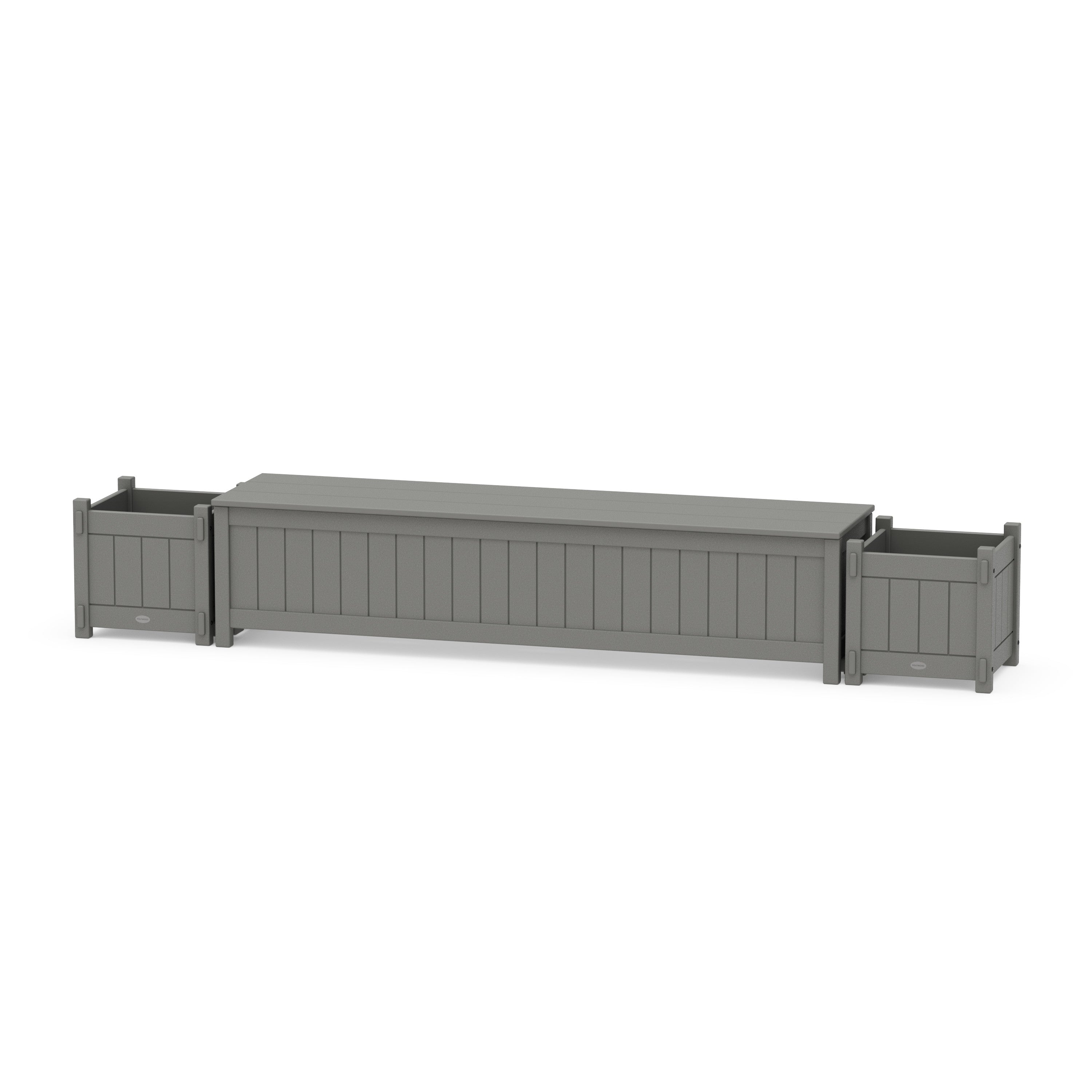 72" Vineyard Straight Planter Storage Bench Set