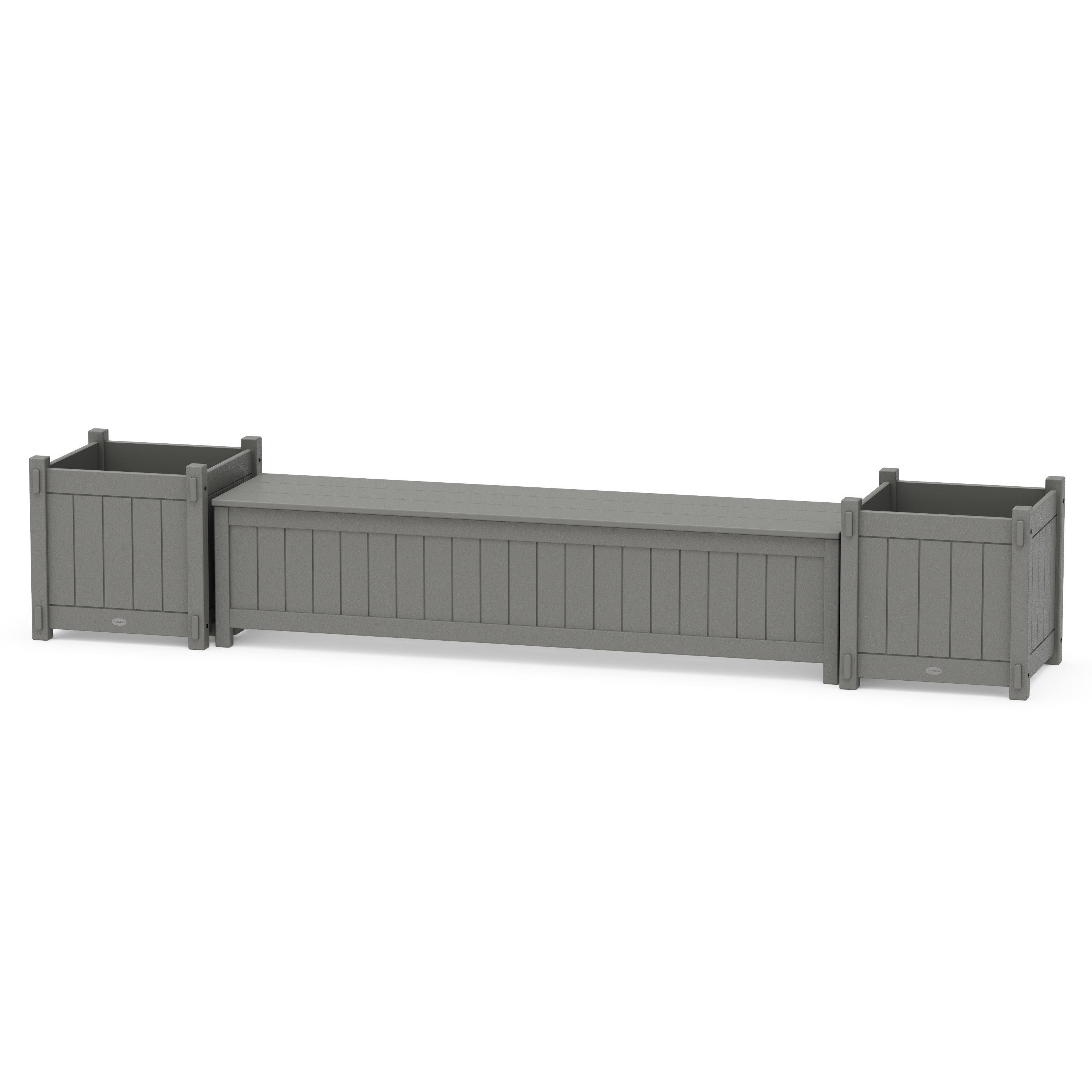 POLYWOOD® 72" Vineyard Straight Planter Storage Bench Set- Large