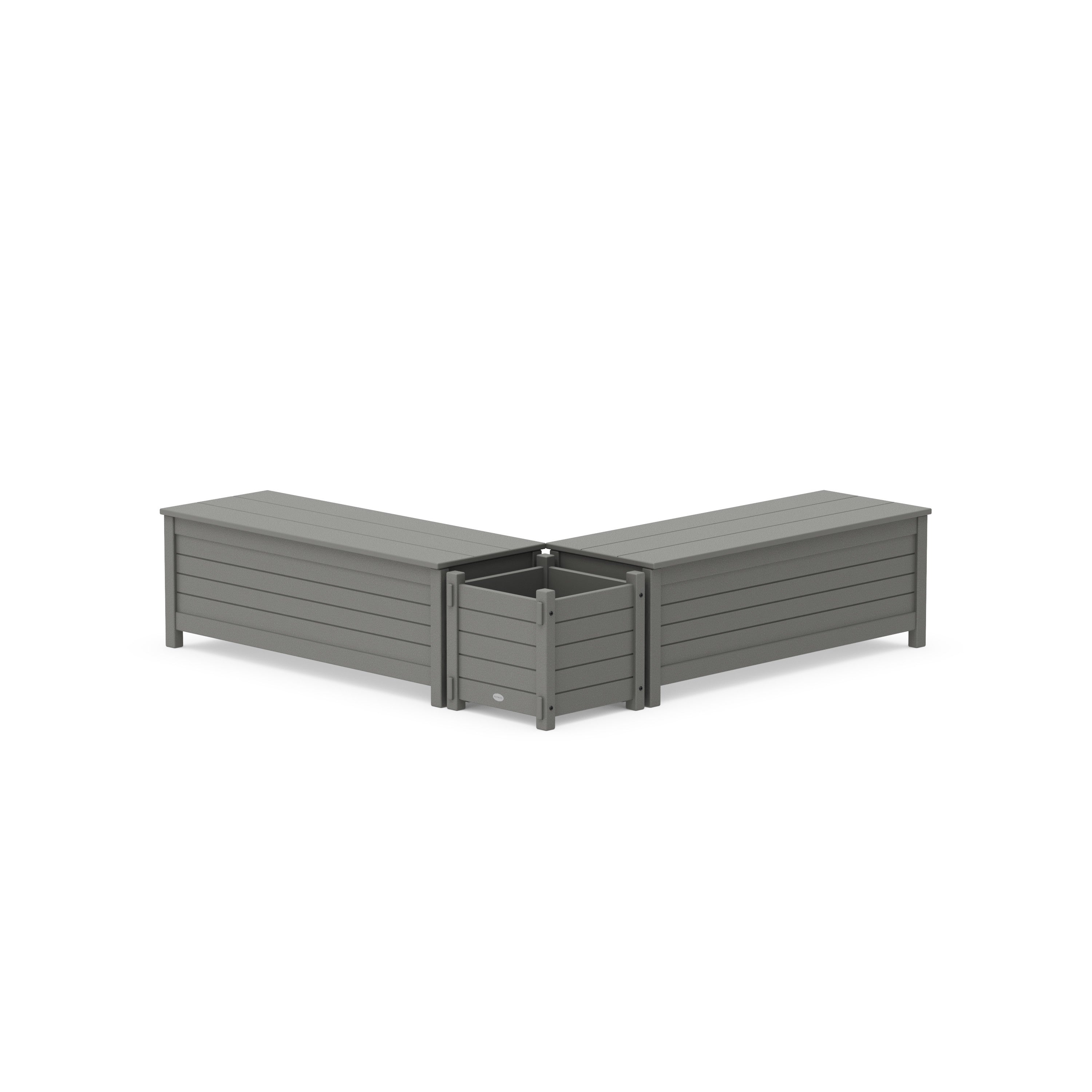 48" Nautical L- Shaped Planter Storage Bench Set