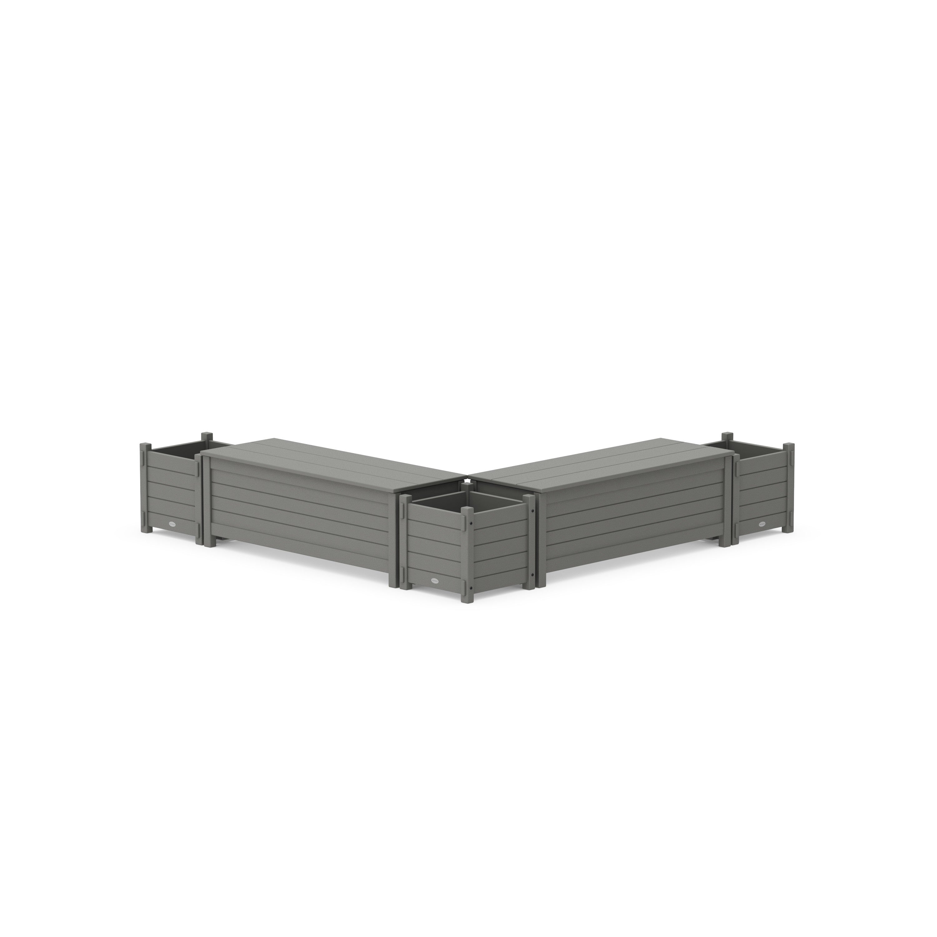 48" Nautical L- Shaped Planter Storage Bench Corner Set