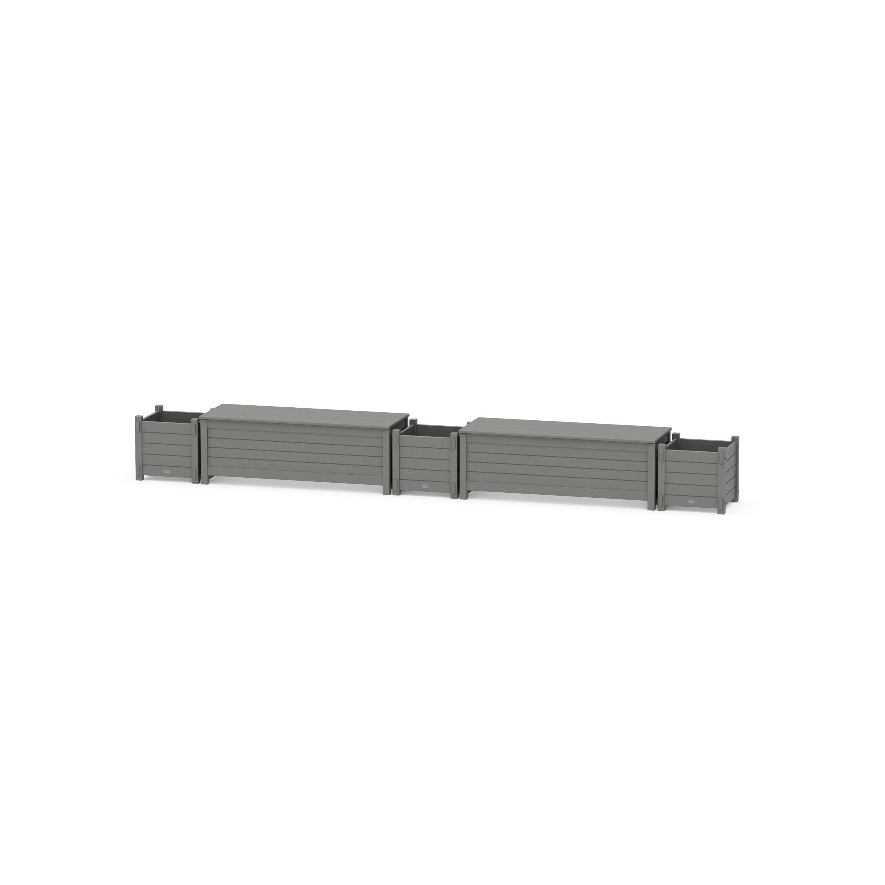 POLYWOOD® 48" Nautical L- Shaped Planter Storage Bench Corner Set