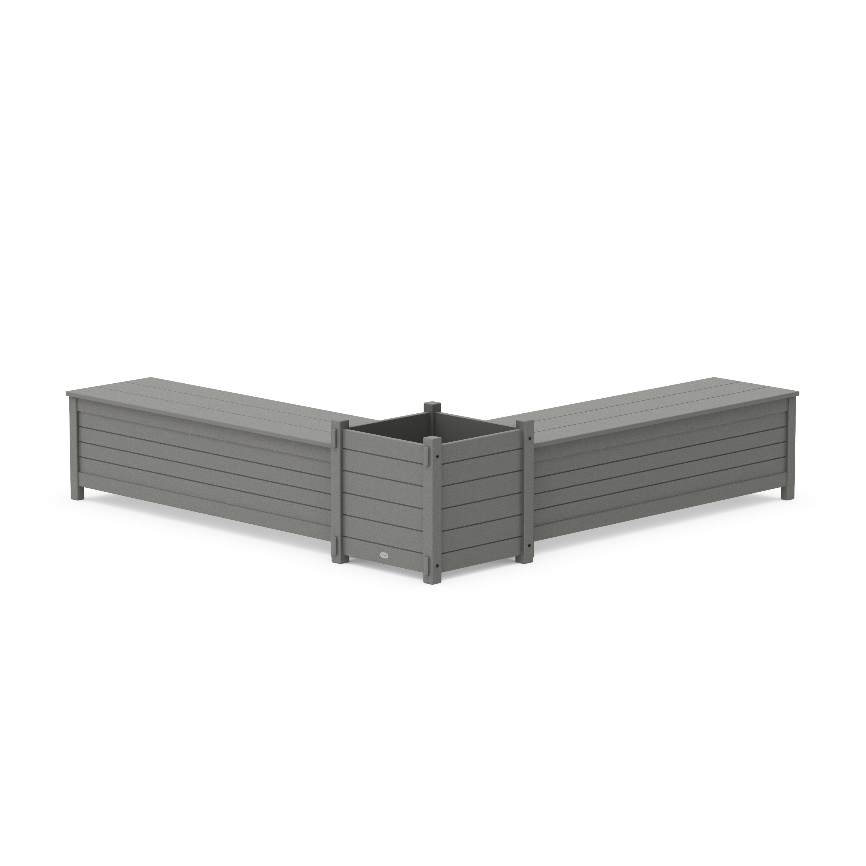 60" Nautical L- Shaped Planter Storage Bench Set- Large