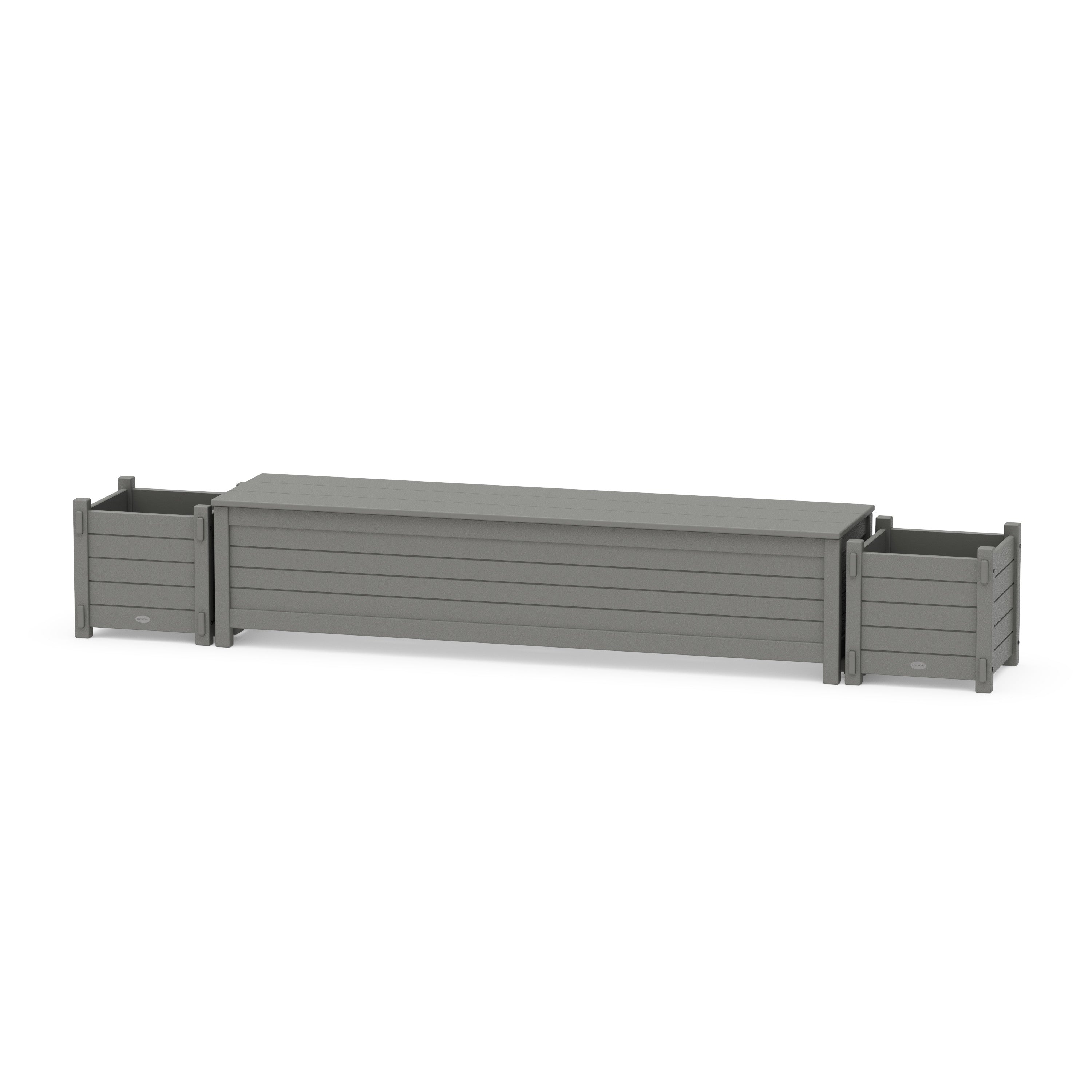POLYWOOD® 72" Nautical Straight Planter Storage Bench Set